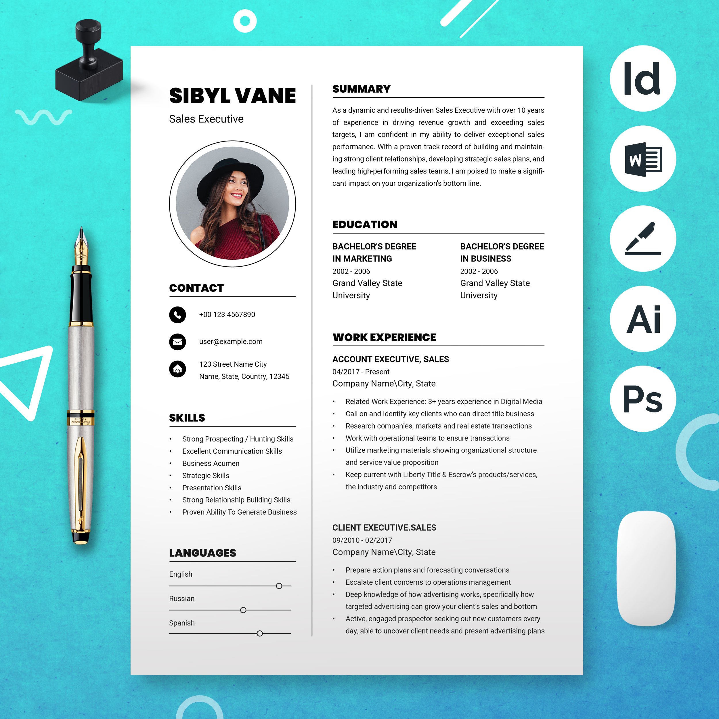 Minimalist Resume Template 2 - Design Cuts