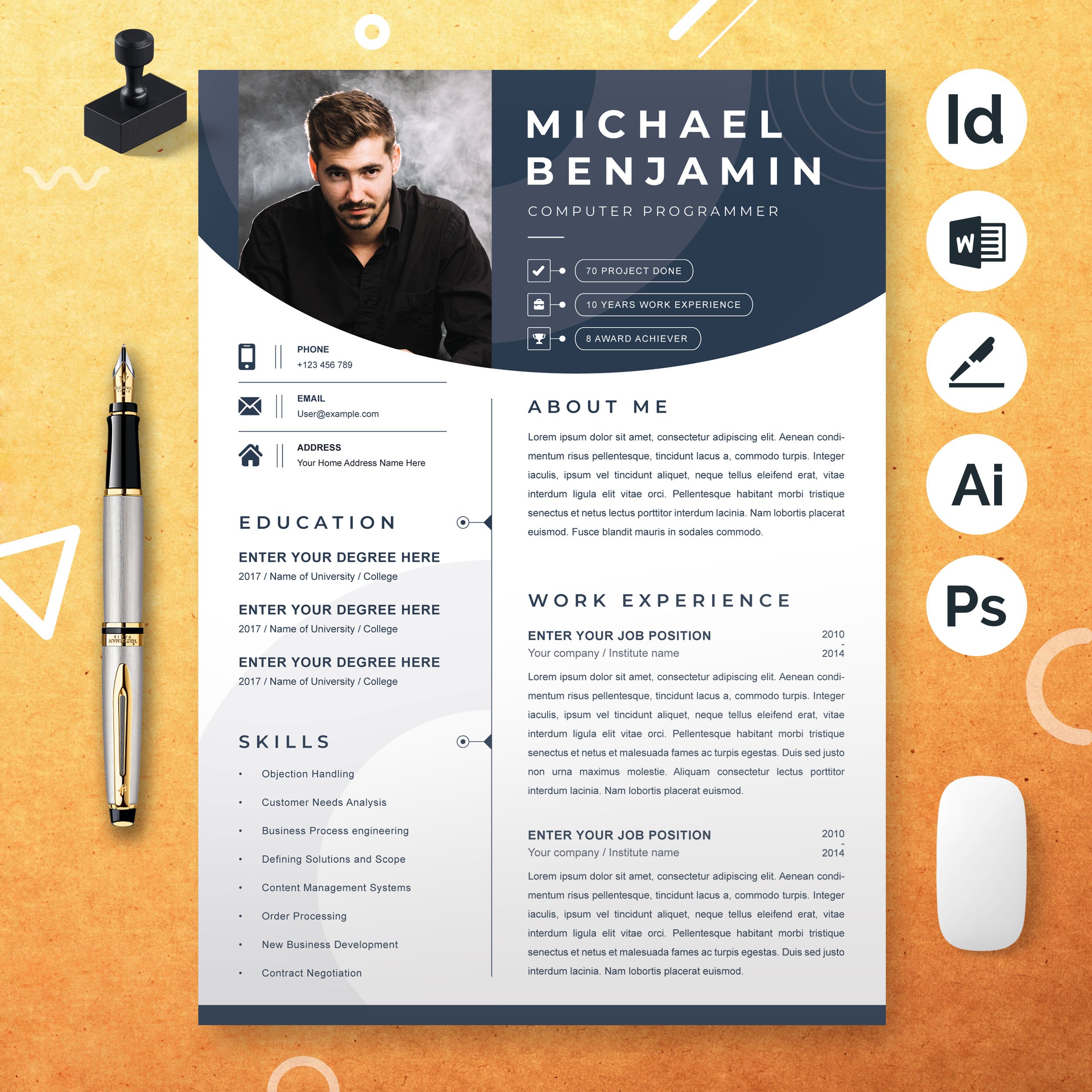 Modern Executive Resume Template 4 - Design Cuts