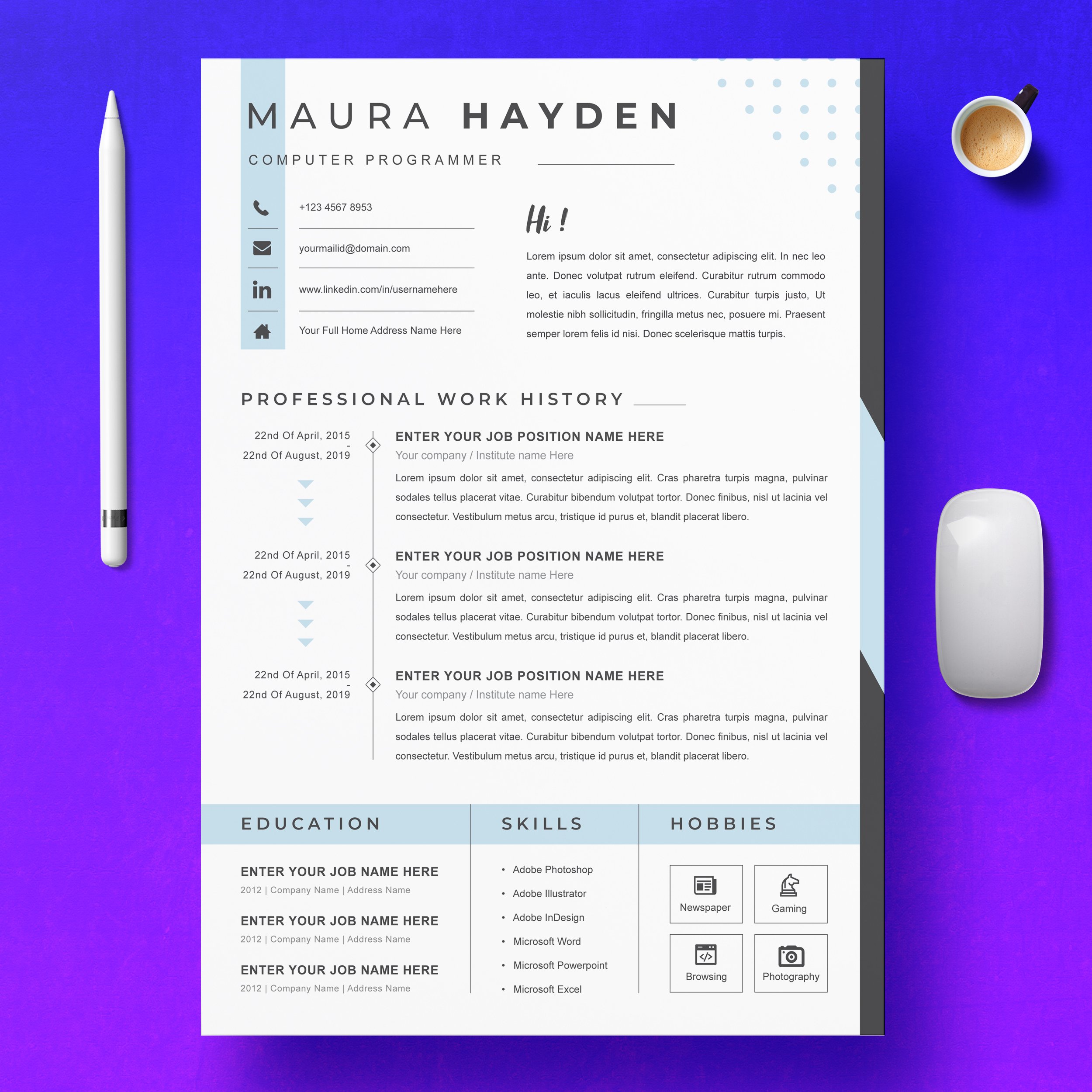 Professional CV Template Design - Design Cuts