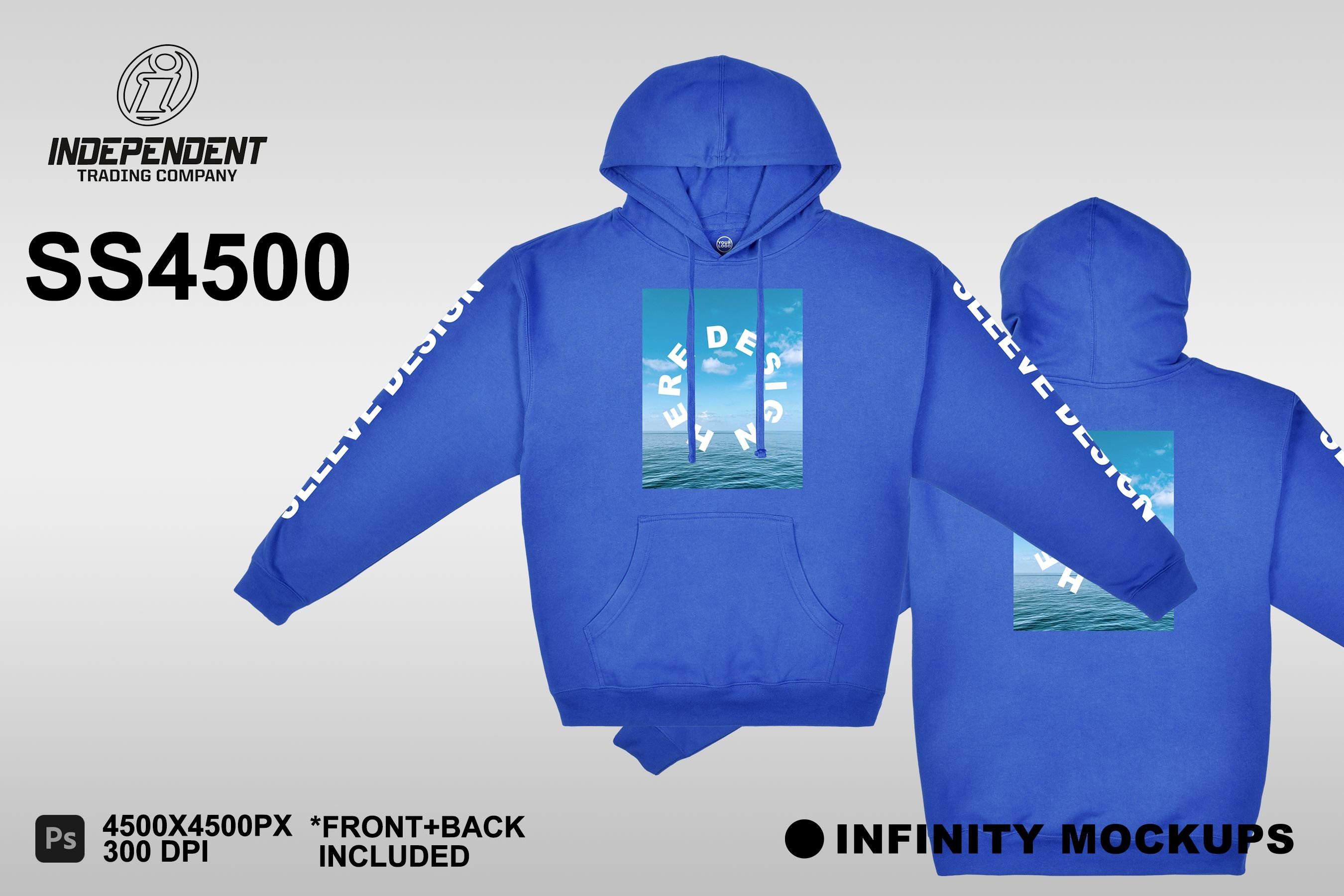 Royal Hoodie INDEPENDENT SS4500 Mockup - Design Cuts