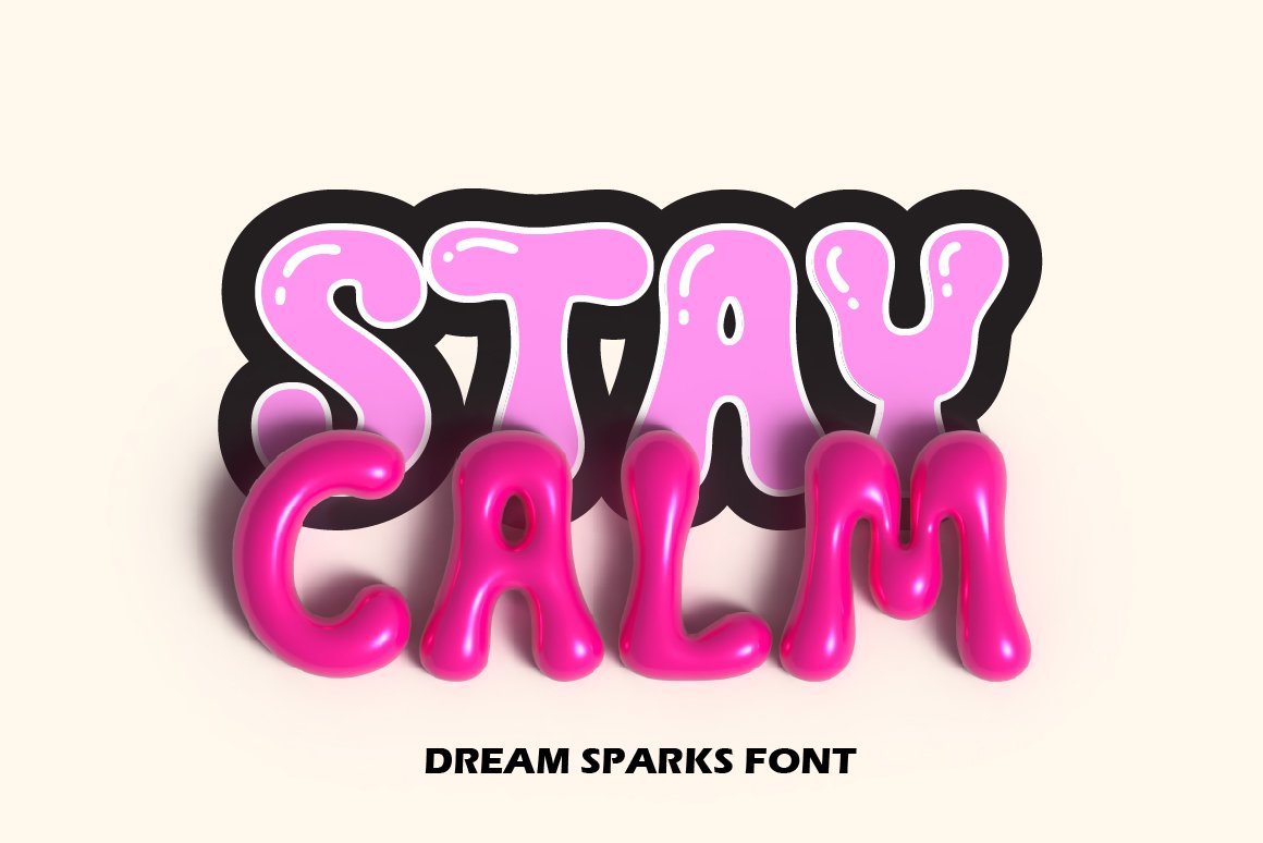 Dream Sparks - Bubble Display Font - Design Cuts