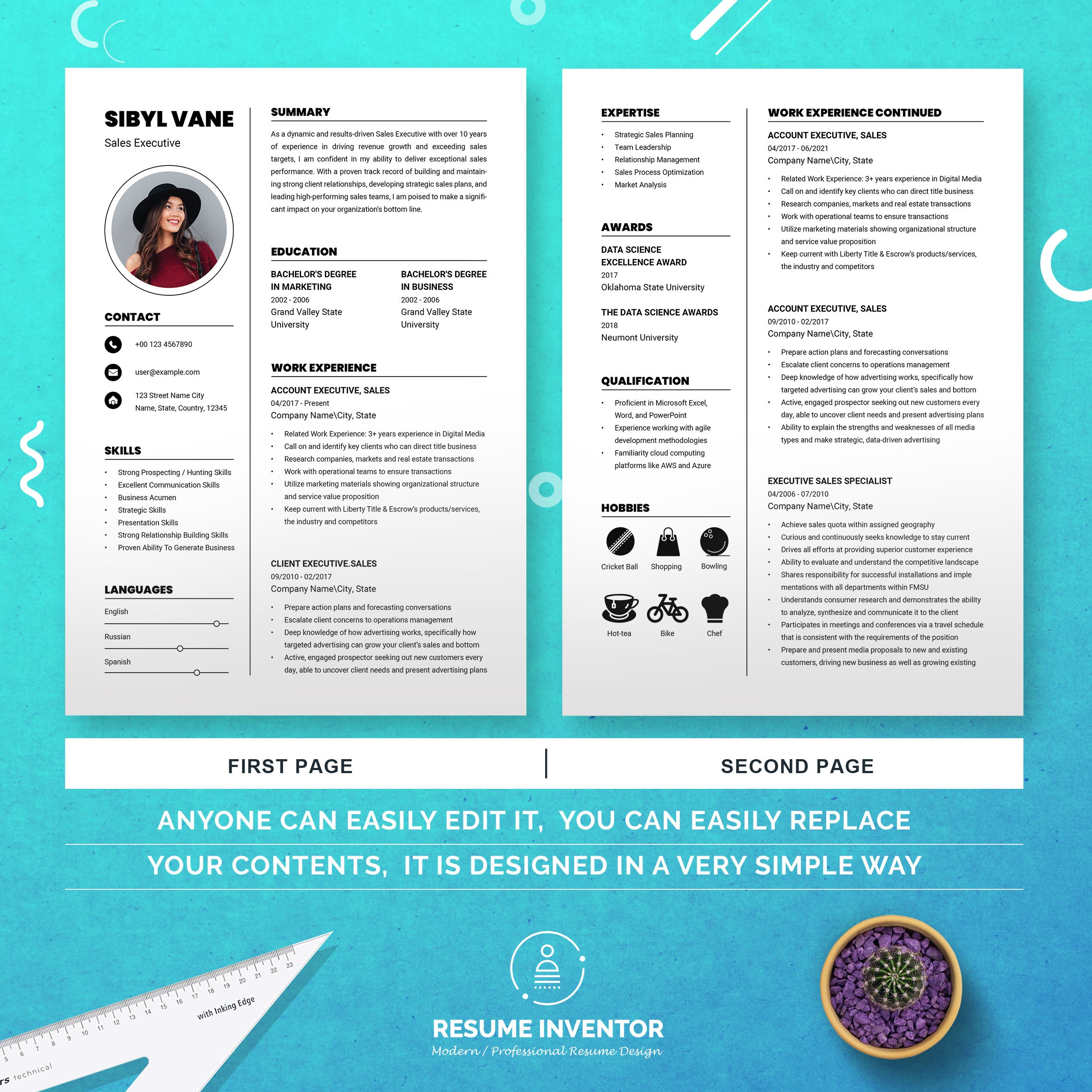 Minimalist Resume Template 2 - Design Cuts