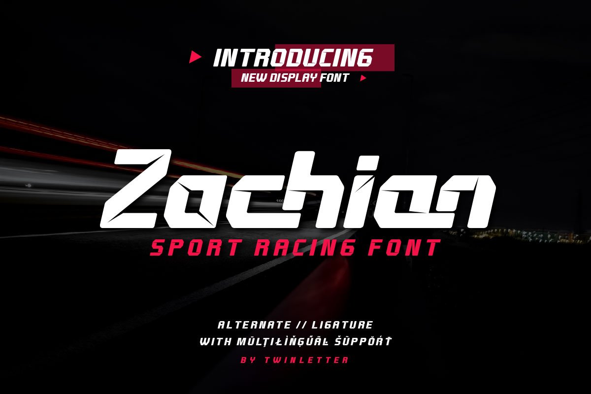 Zachian - Sport Racing Font - Design Cuts