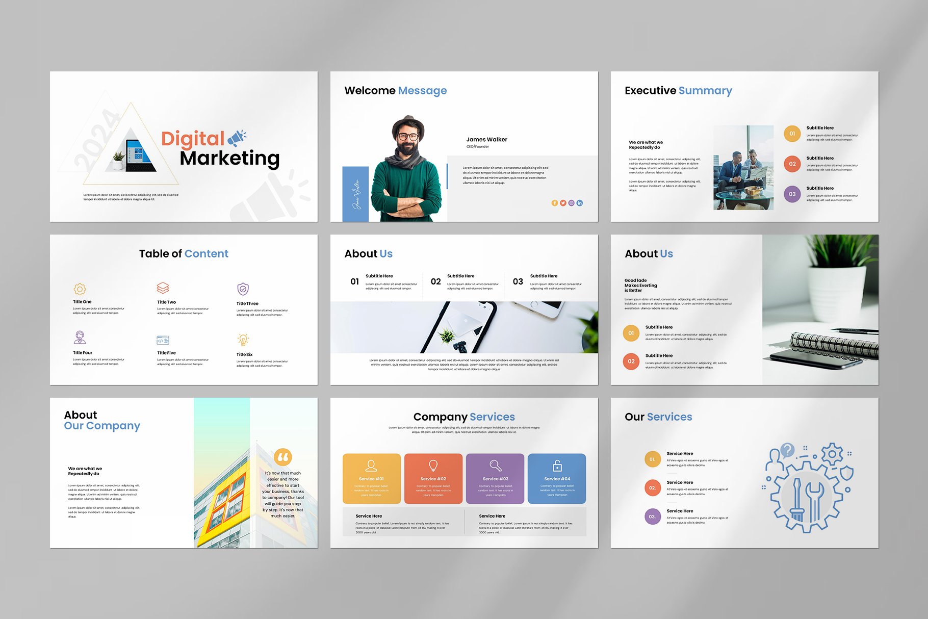 Digital Marketing PowerPoint Template - Design Cuts