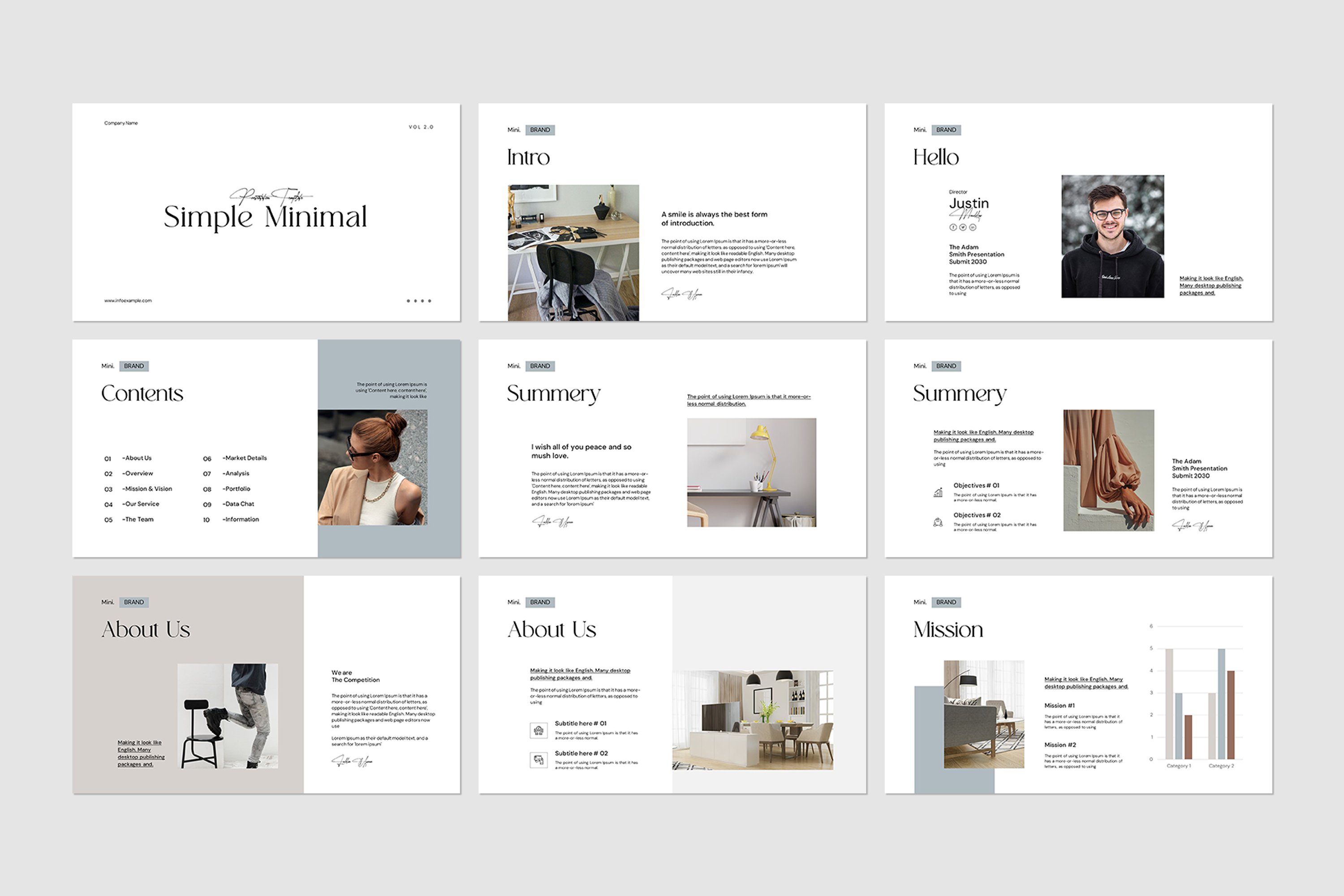 Simple Minimal Presentation Template - Design Cuts