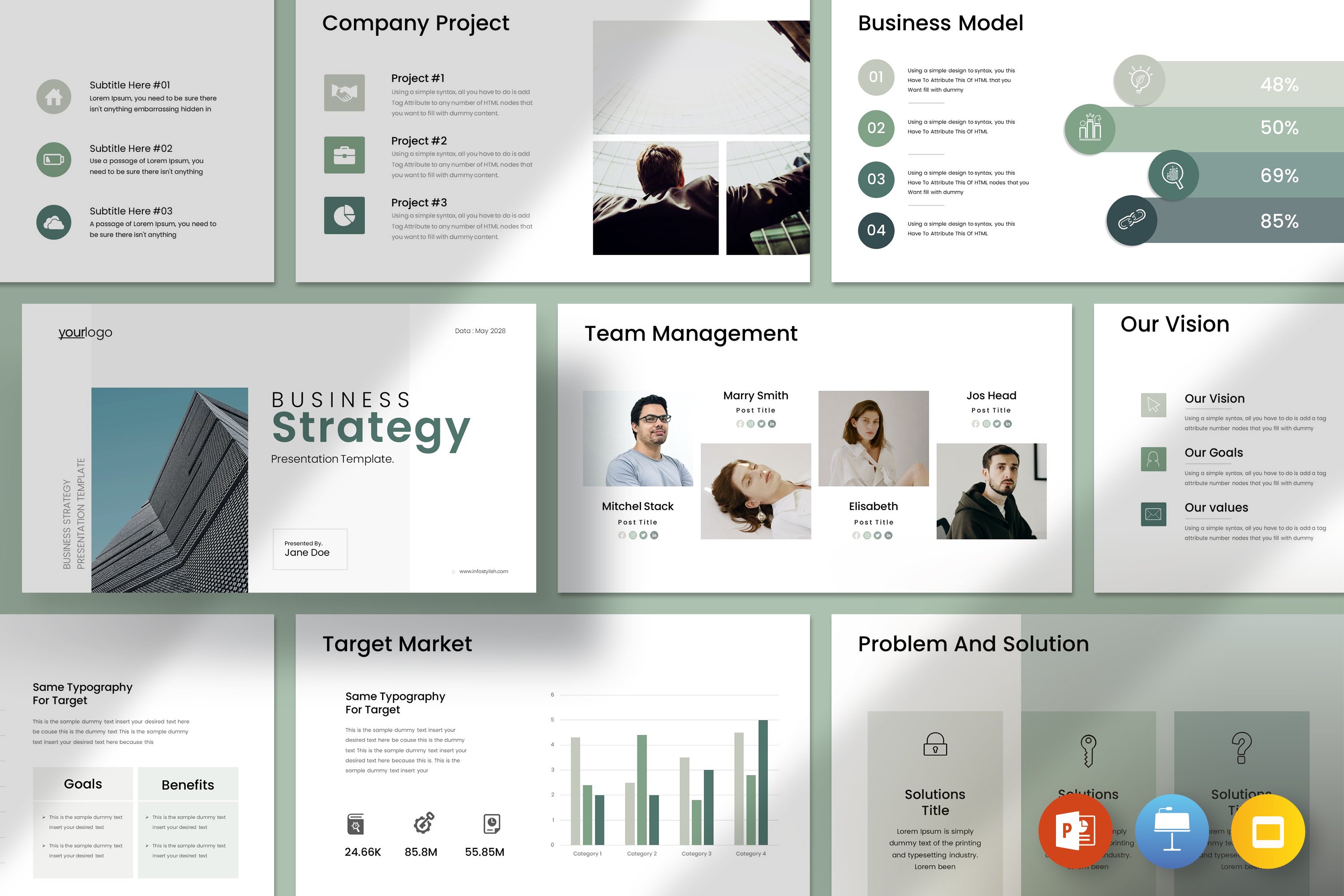 Business Strategy Presentation Template 3 - Design Cuts