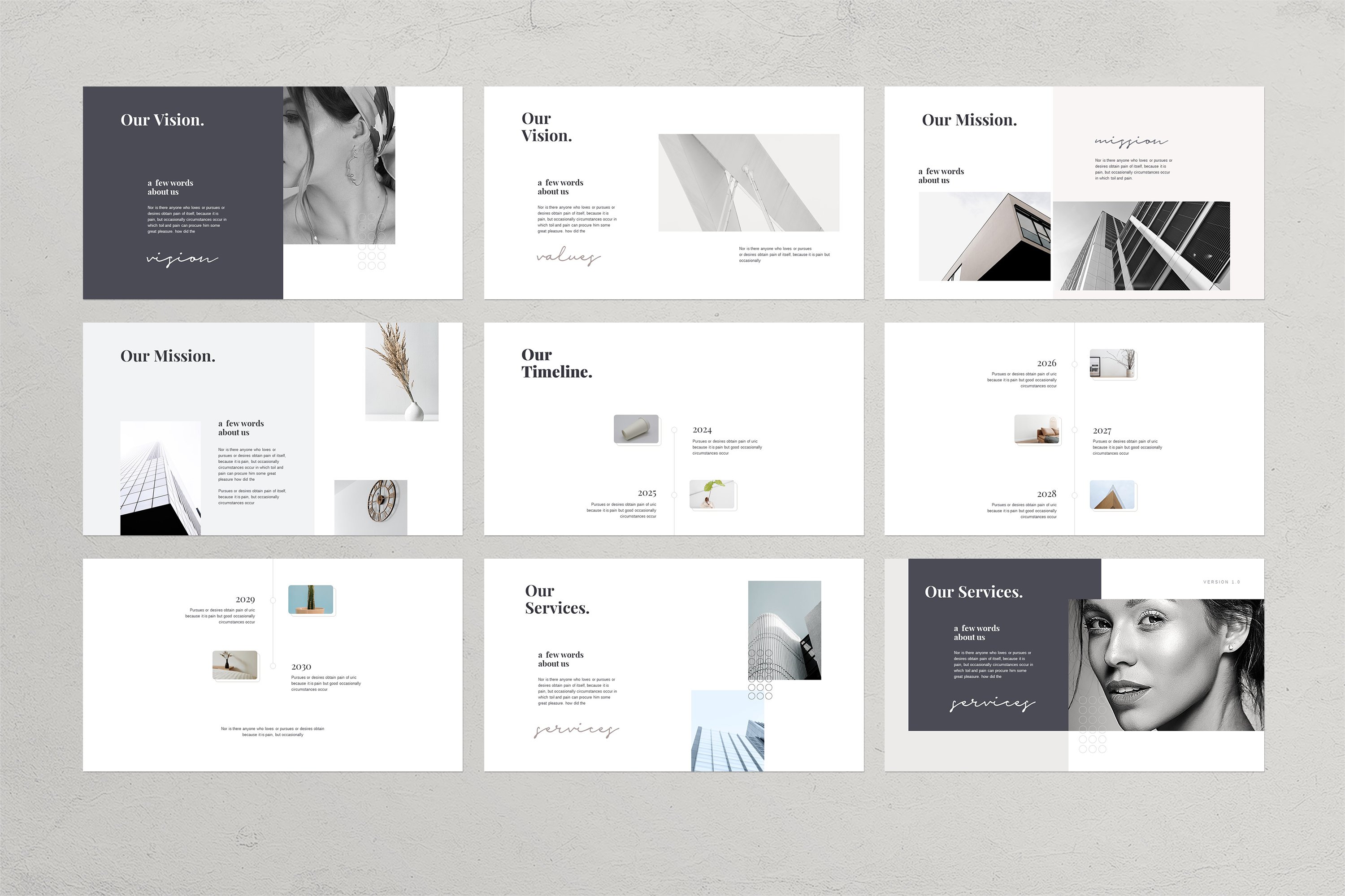 Stylish Minimal PowerPoint Template - Design Cuts