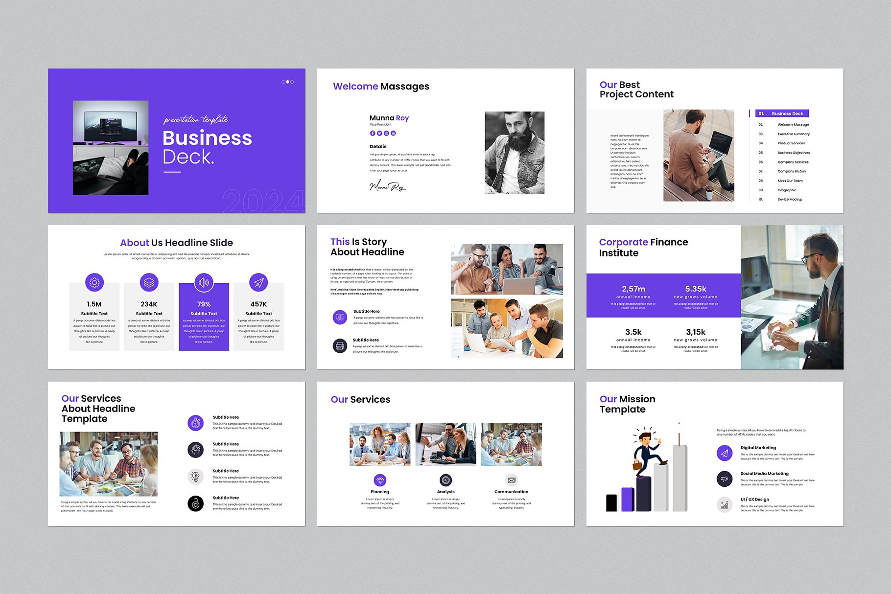 Business Deck PowerPoint Template - Design Cuts