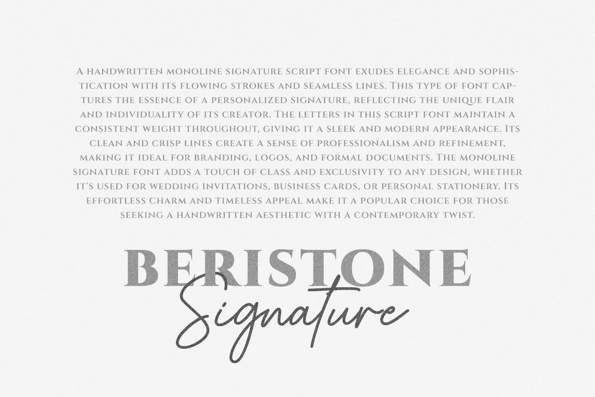 Beristone Signature Script Font - Design Cuts