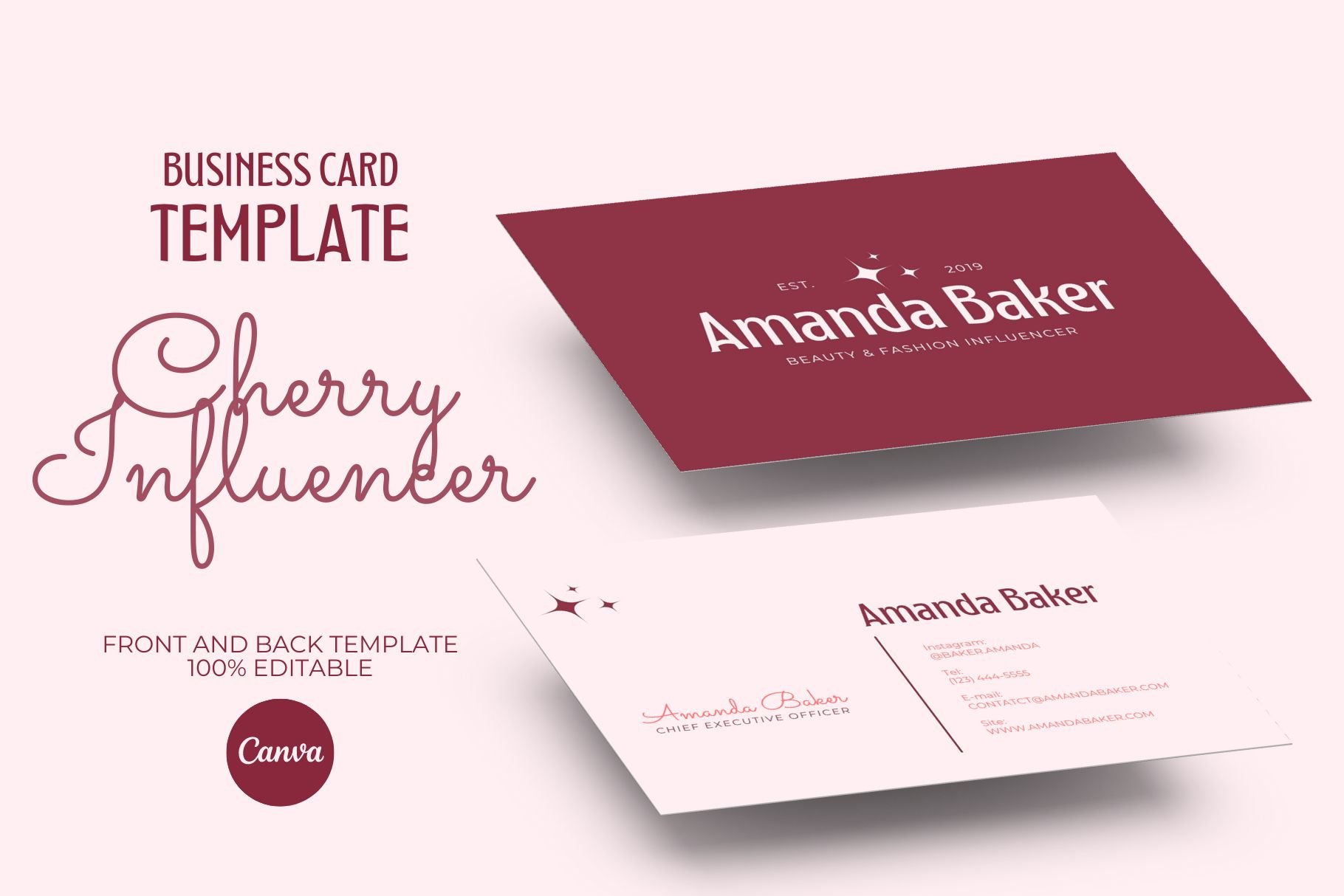 Business Card Cherry Red 