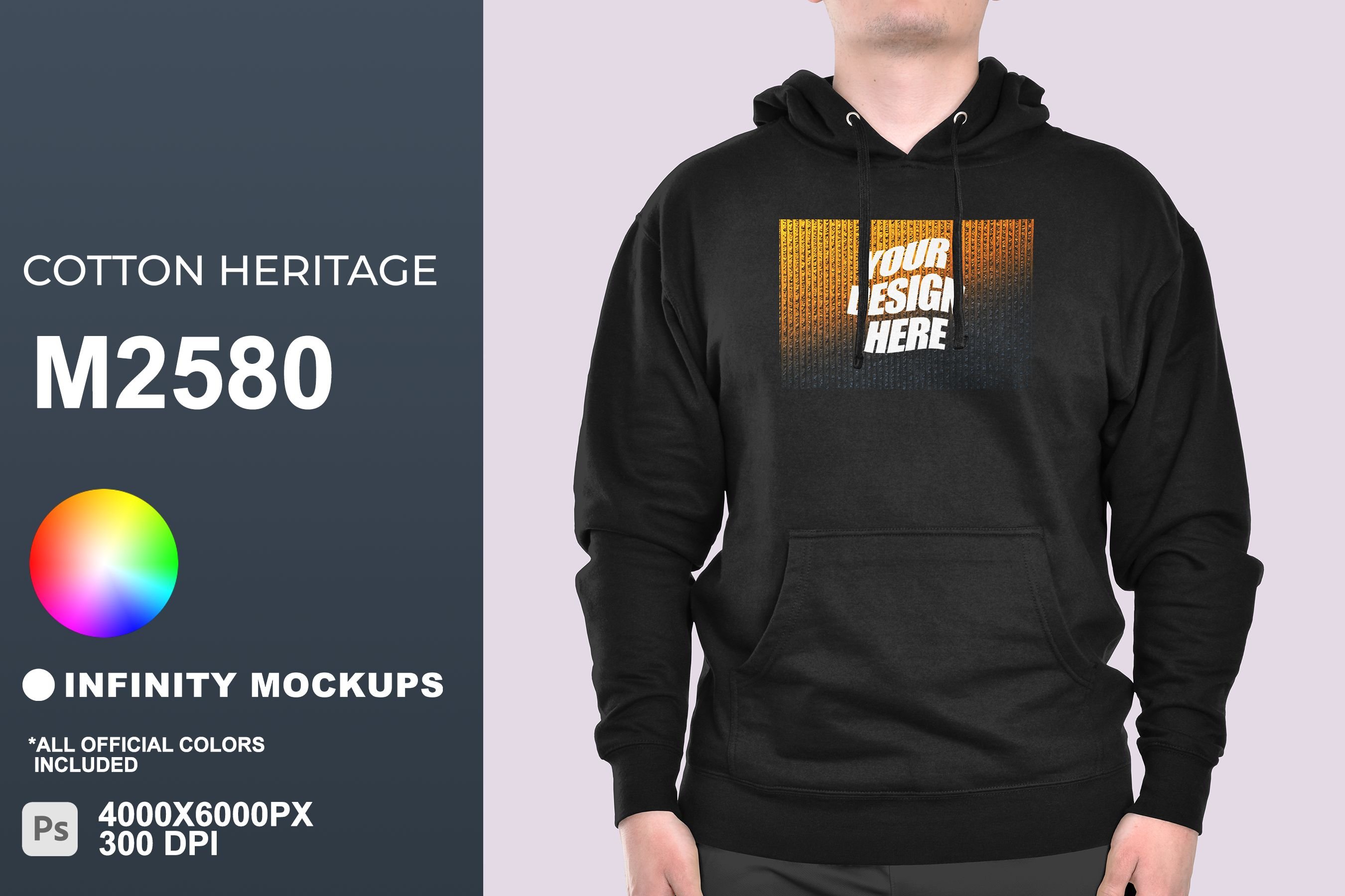 Cotton Heritage M2580 Hoodie Mockup 2 - Design Cuts