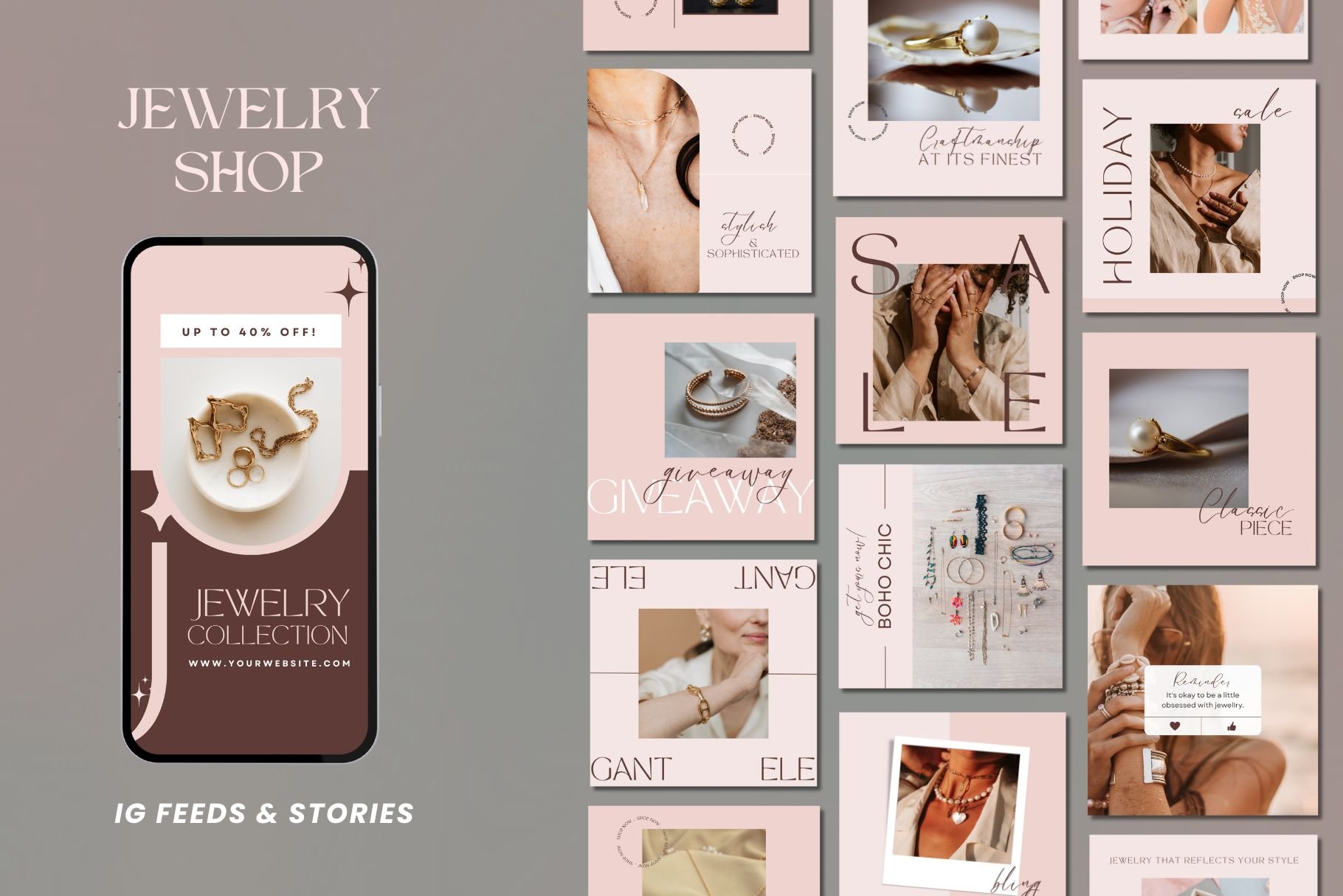 Jewelry Instagram Template Collection - Design Cuts