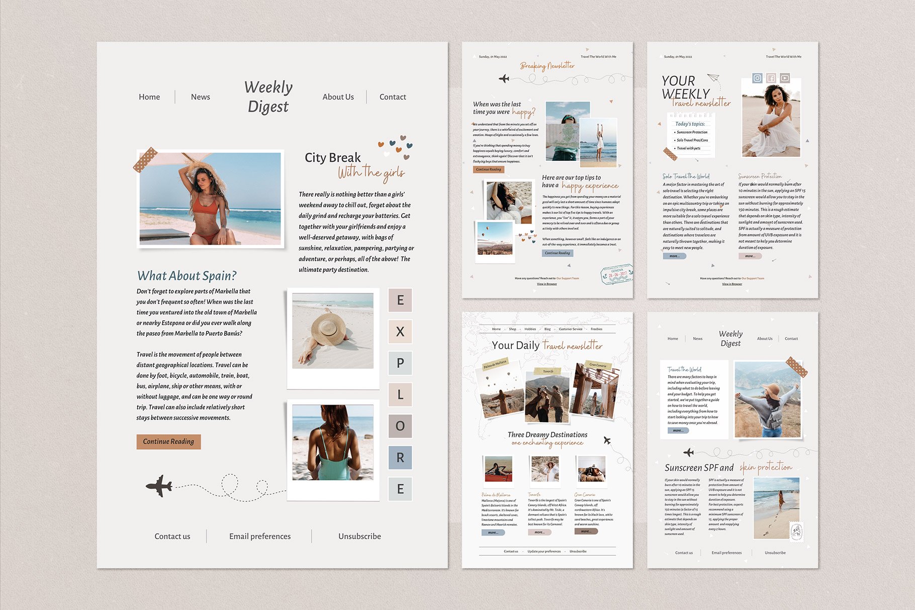 Email Travel Newsletter Templates - Design Cuts
