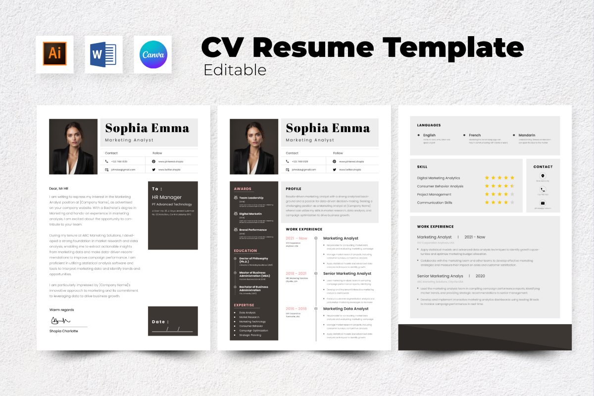 Resume - CV Marketing Analyst V1 - Design Cuts