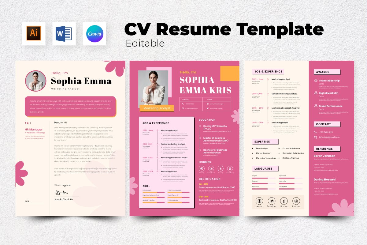 Resume CV Marketing Analyst V4 - Design Cuts