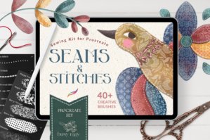 Seams And Stitches Fabric Procreate Brushes