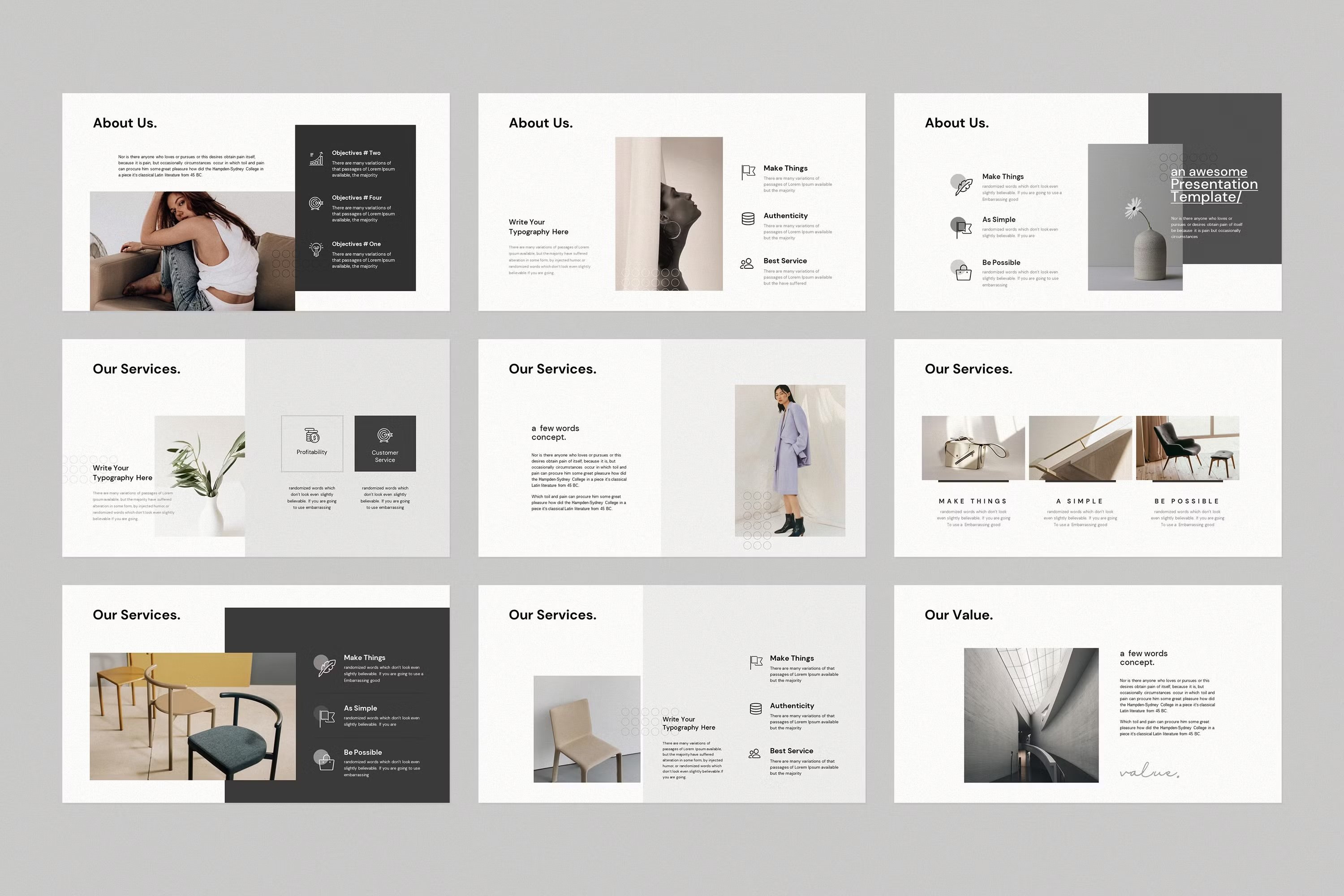 Studio Minimal PowerPoint Template - Design Cuts