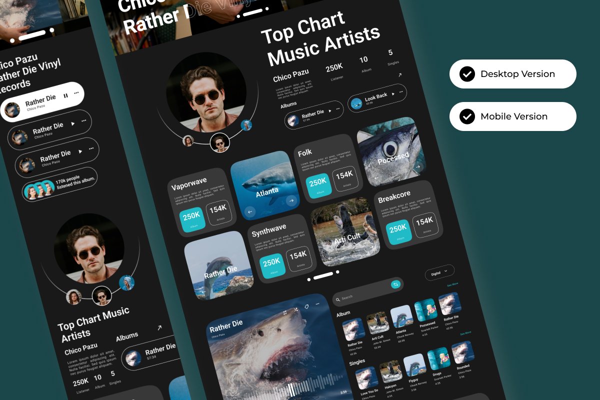 Tempotopia - Music Streaming Landing Page V2 - Design Cuts