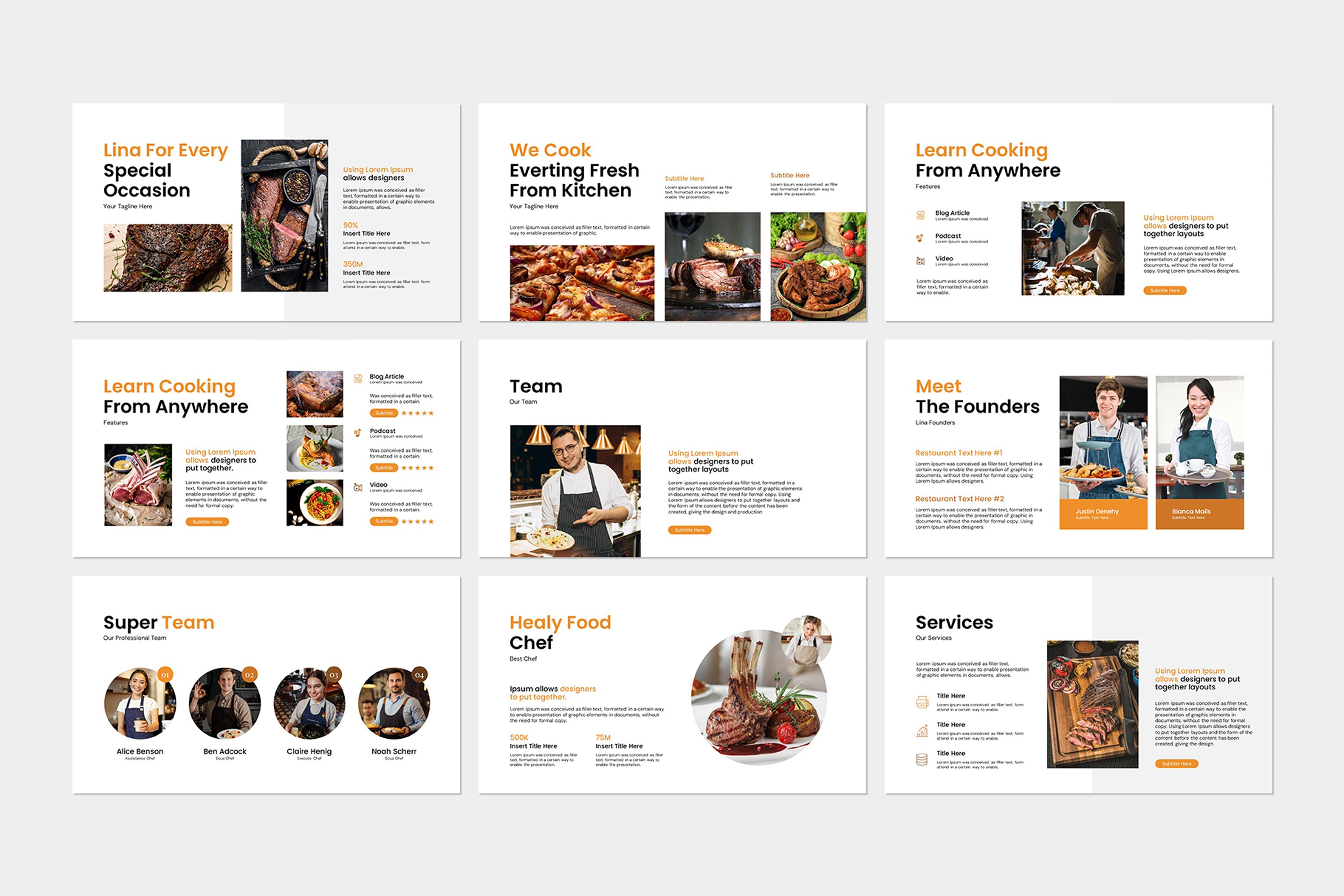 Lina Food Presentation Template - Design Cuts