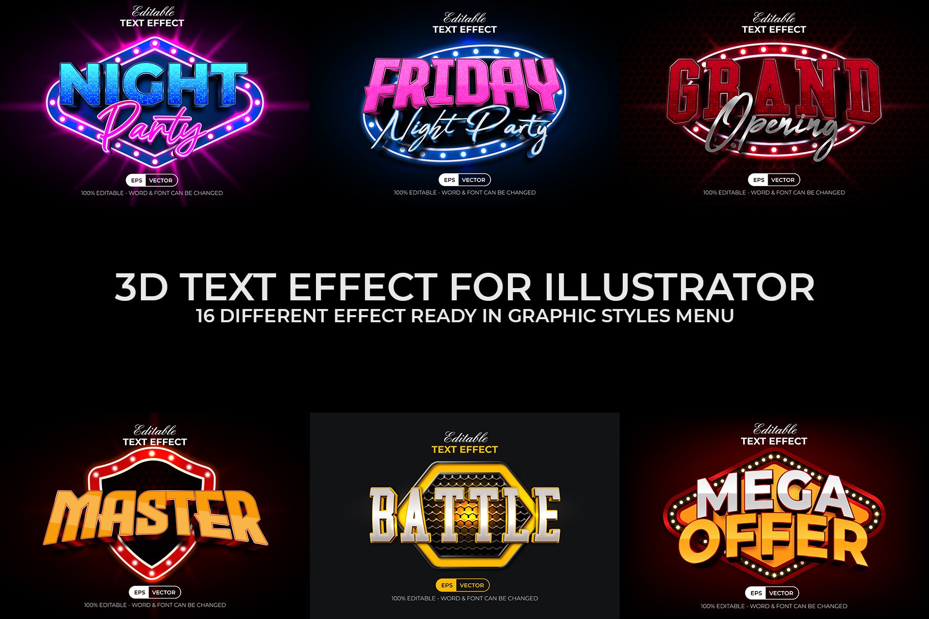 3d Text Effect Modern Style Collection - Design Cuts