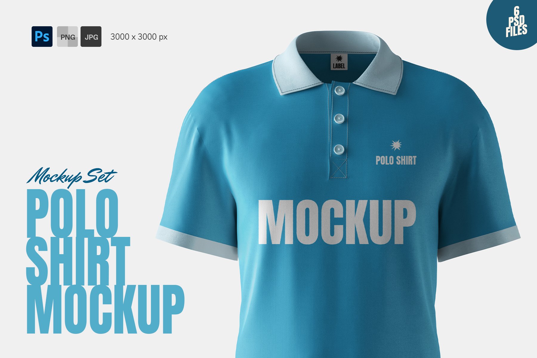 Male Casual Polo Shirt PSD Mockup Set