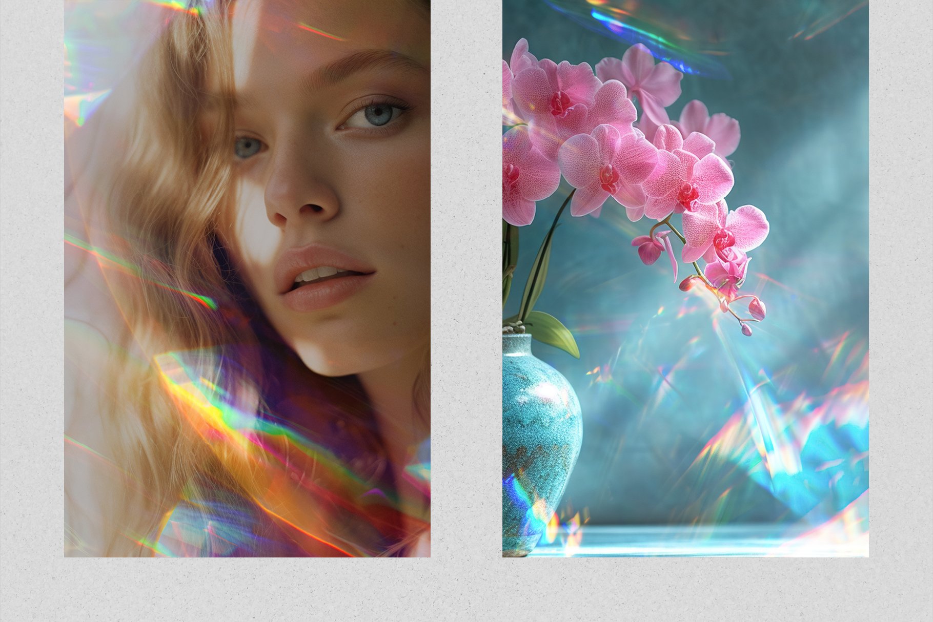 36 Prismatic Diffraction Effect Photo Overlays - Design Cuts