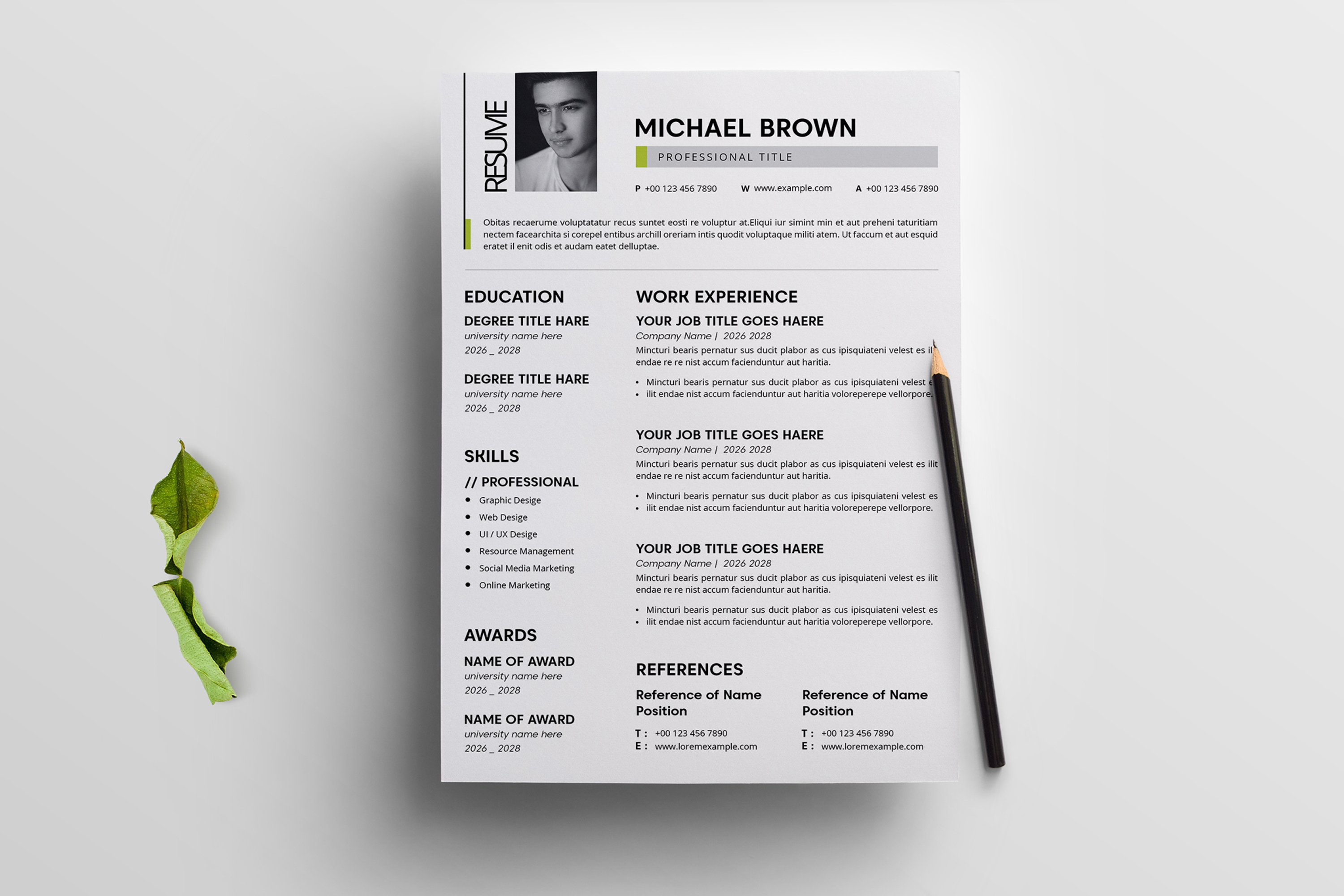 Unique Resume Template - Design Cuts