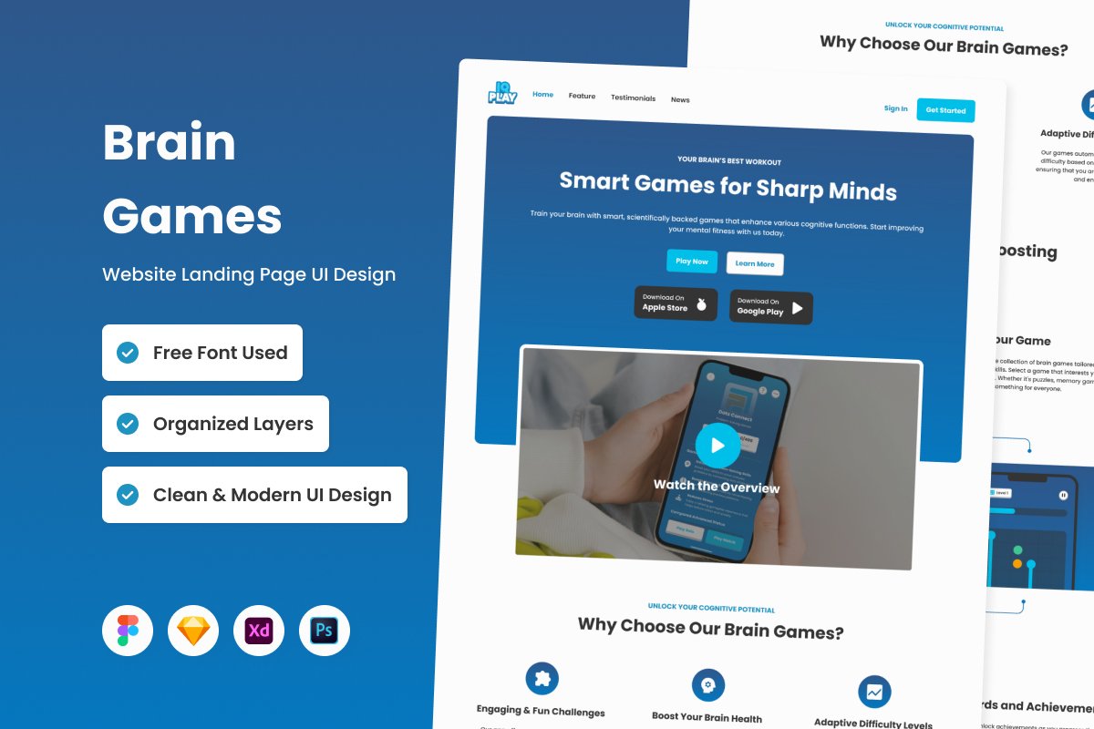 IQPlay - Brain Games Landing Page V2 - Design Cuts