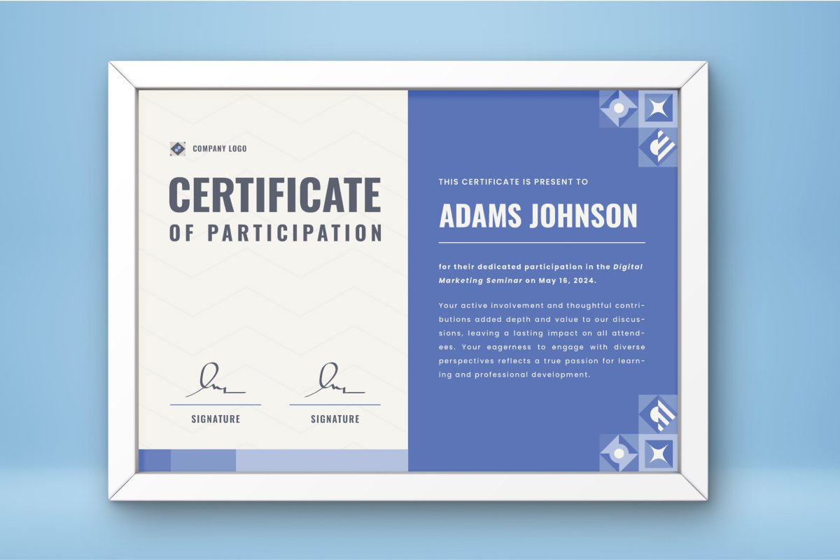 Modern Geometric Certificate Template V2 - Design Cuts