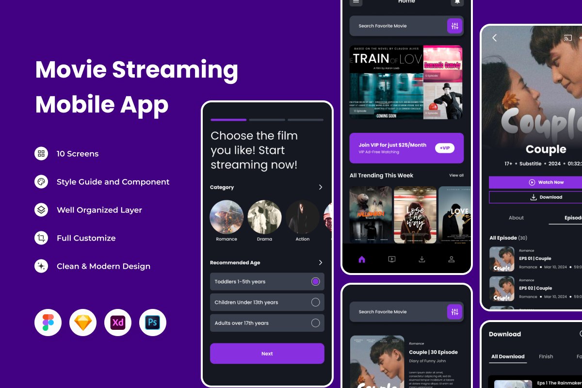 Vidmov - Movie Streaming Mobile App - Design Cuts