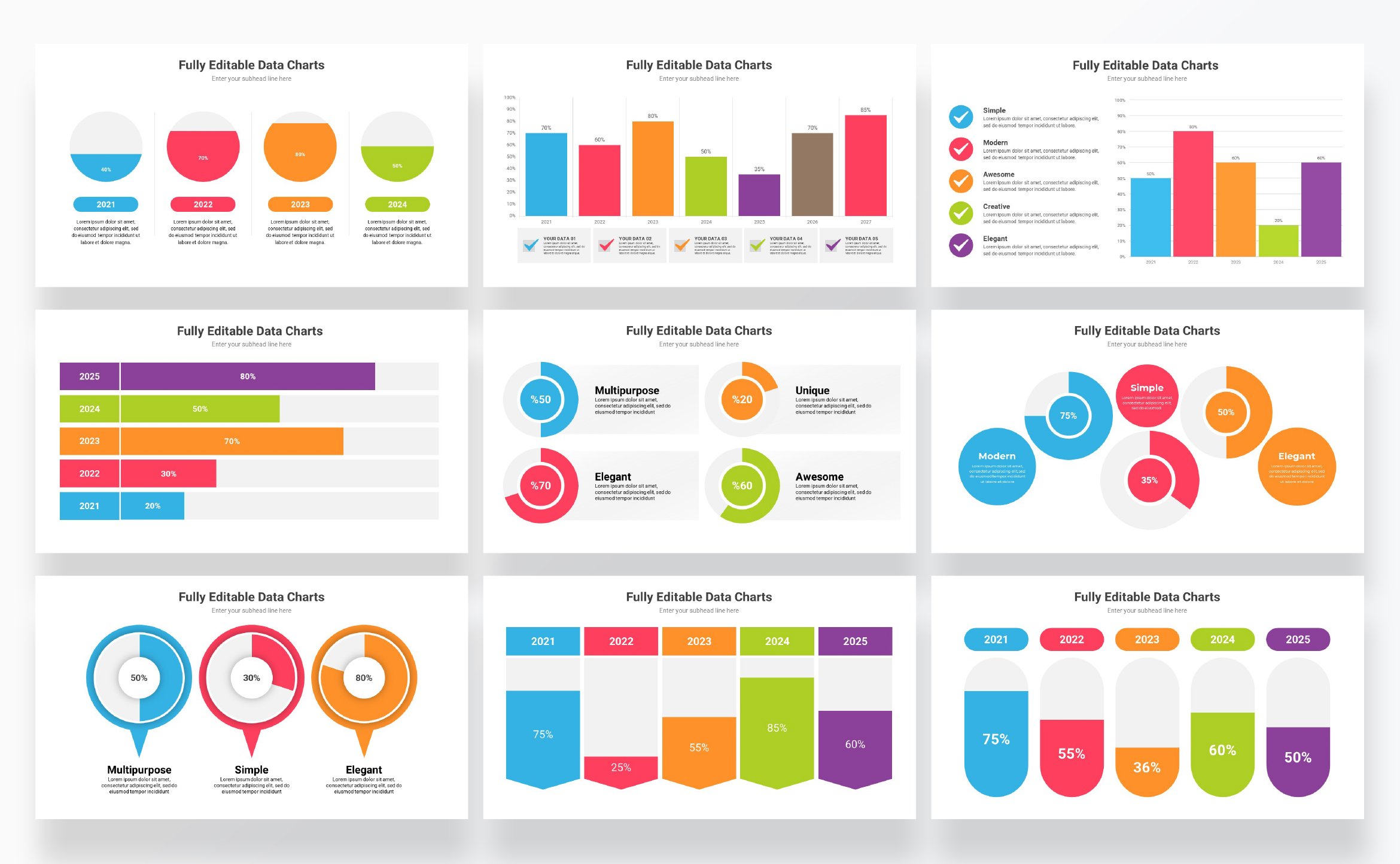 Data Charts PowerPoint Presentation Template - Design Cuts