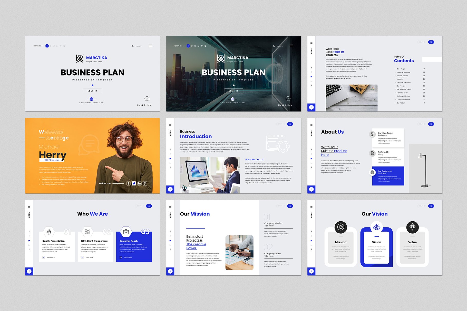 Business Plan PowerPoint Template 6 - Design Cuts