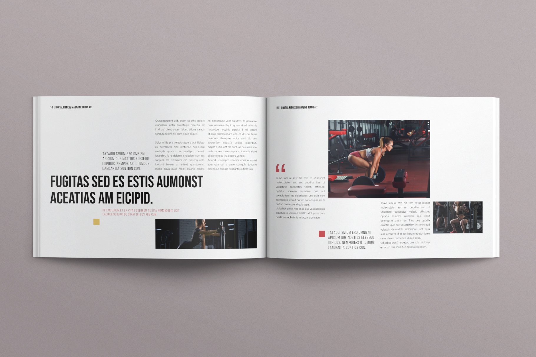 Digital Fitness Magazine Layout Design Landscape - Design Cuts