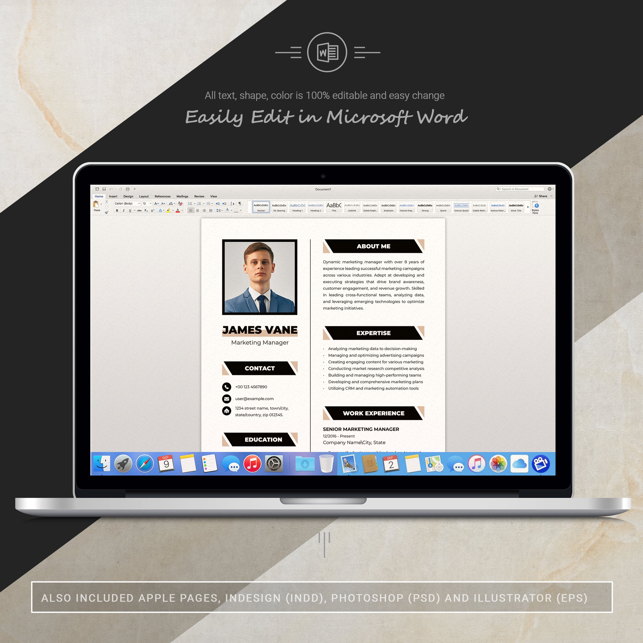 Professional Resume And Cv Template 2 - Design Cuts