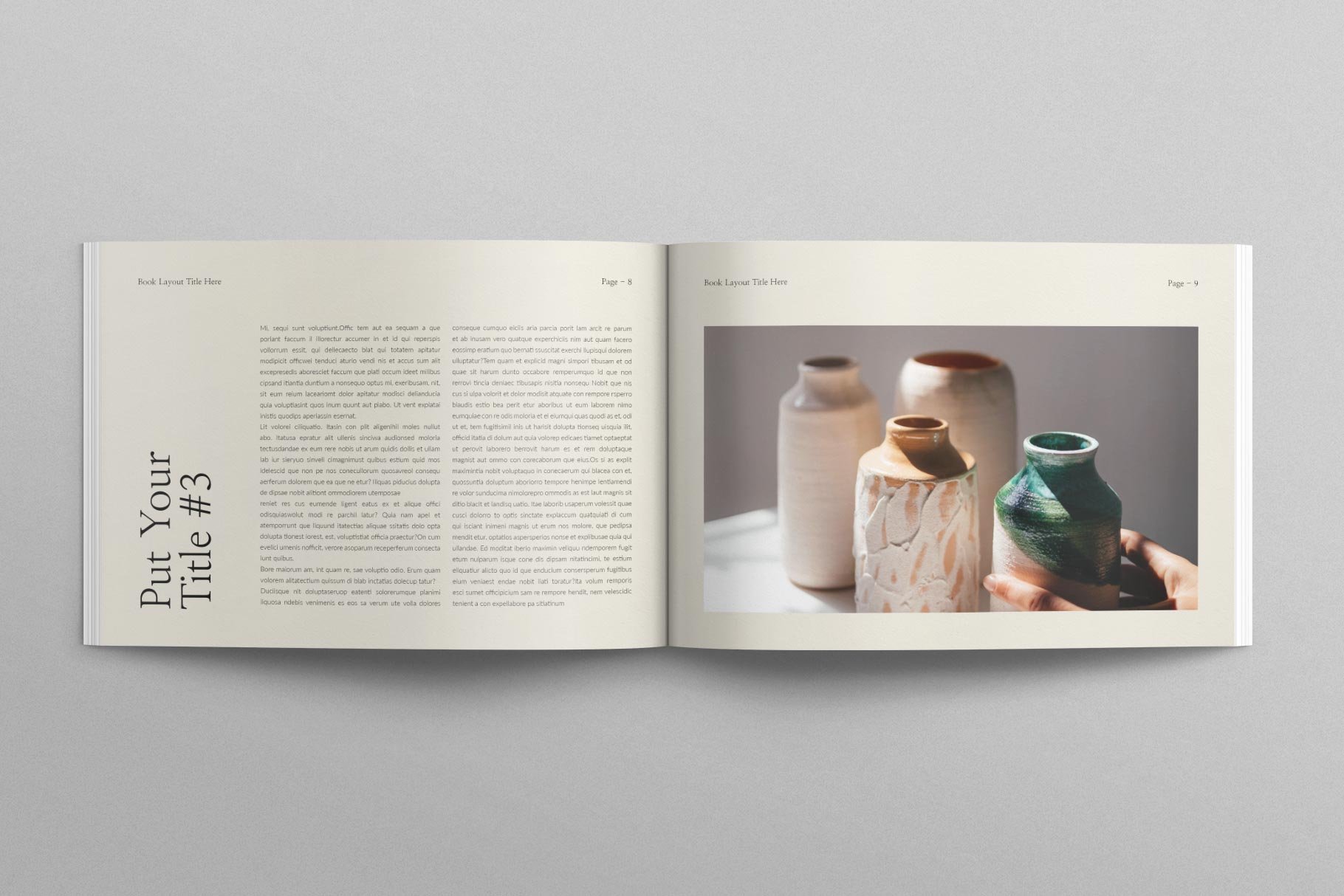 Book Layout Design Template Landscape - Design Cuts