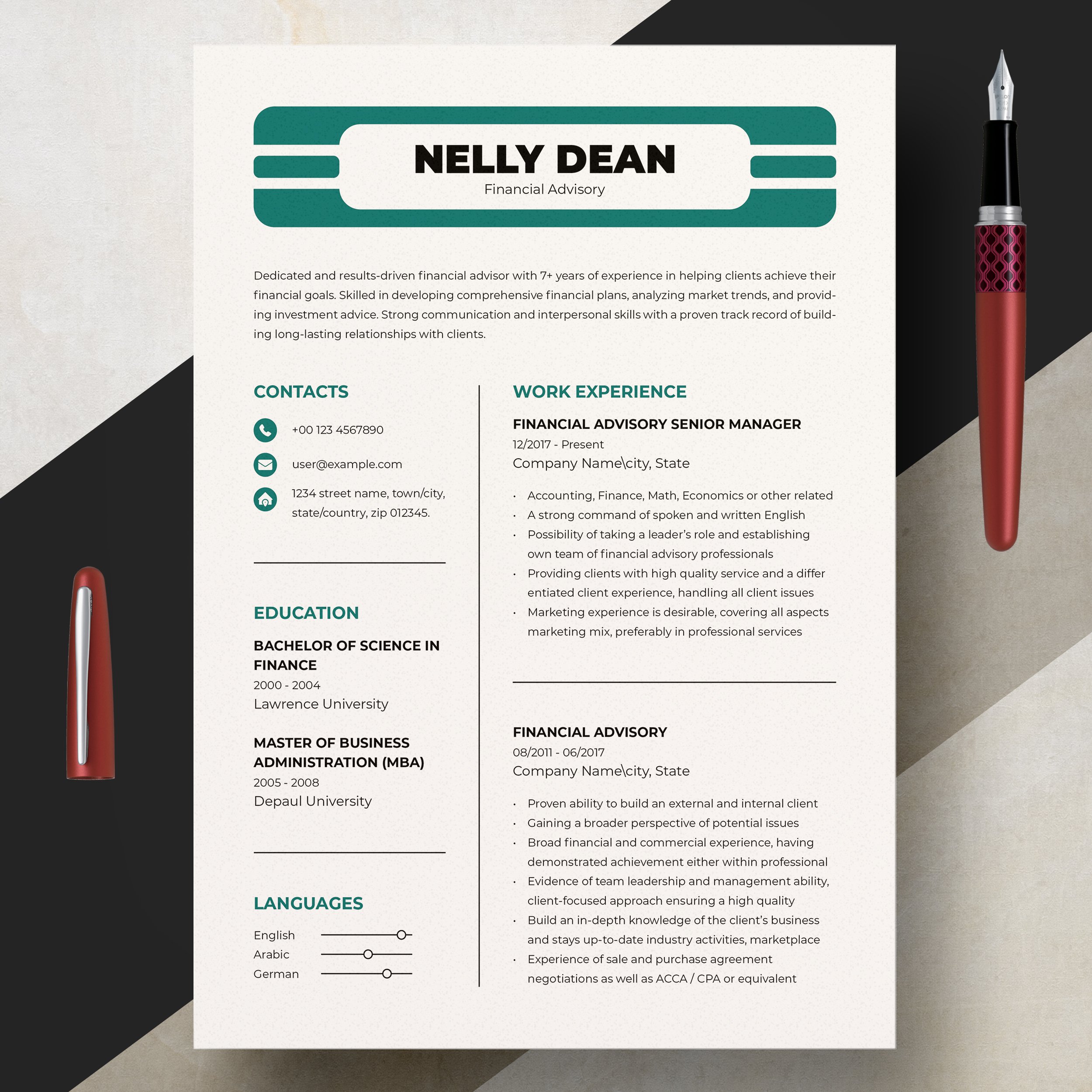 Custom Resume CV Design 2 - Design Cuts