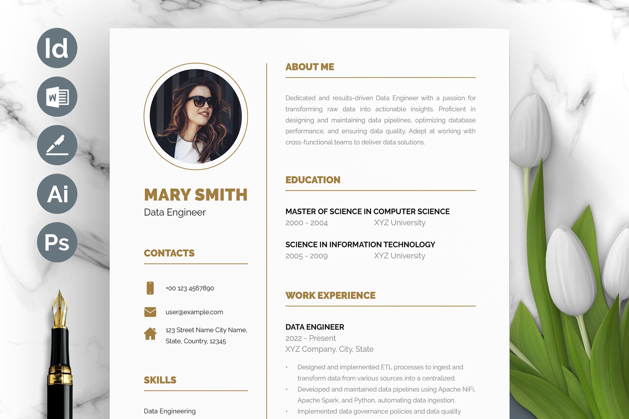 Resume Template For Word 2 - Design Cuts