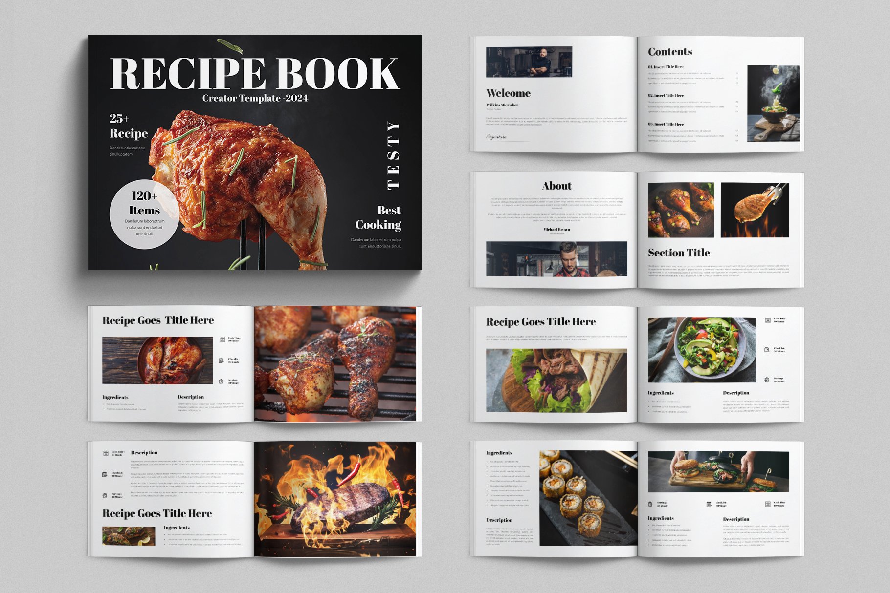 Cook Book Template Design Landscape - Design Cuts