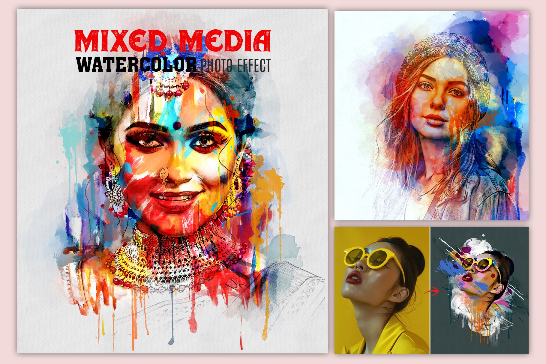 Artist Watercolor Painting Effect - Design Cuts