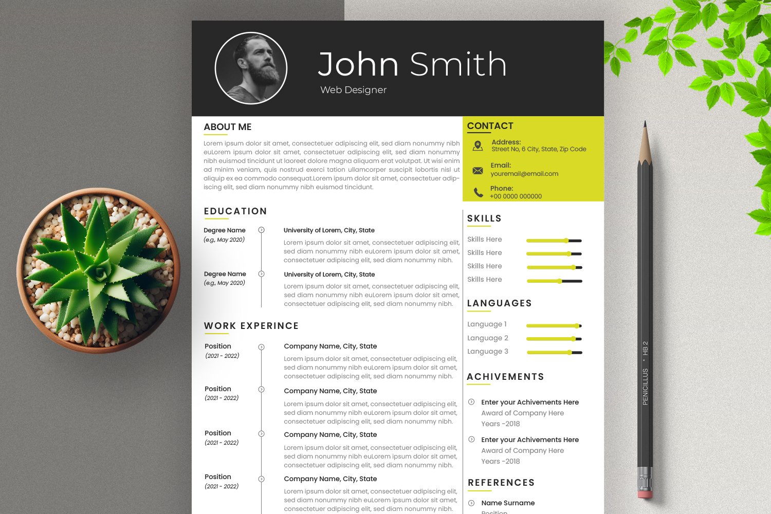 Creative Resume With Cover Letter - Design Cuts