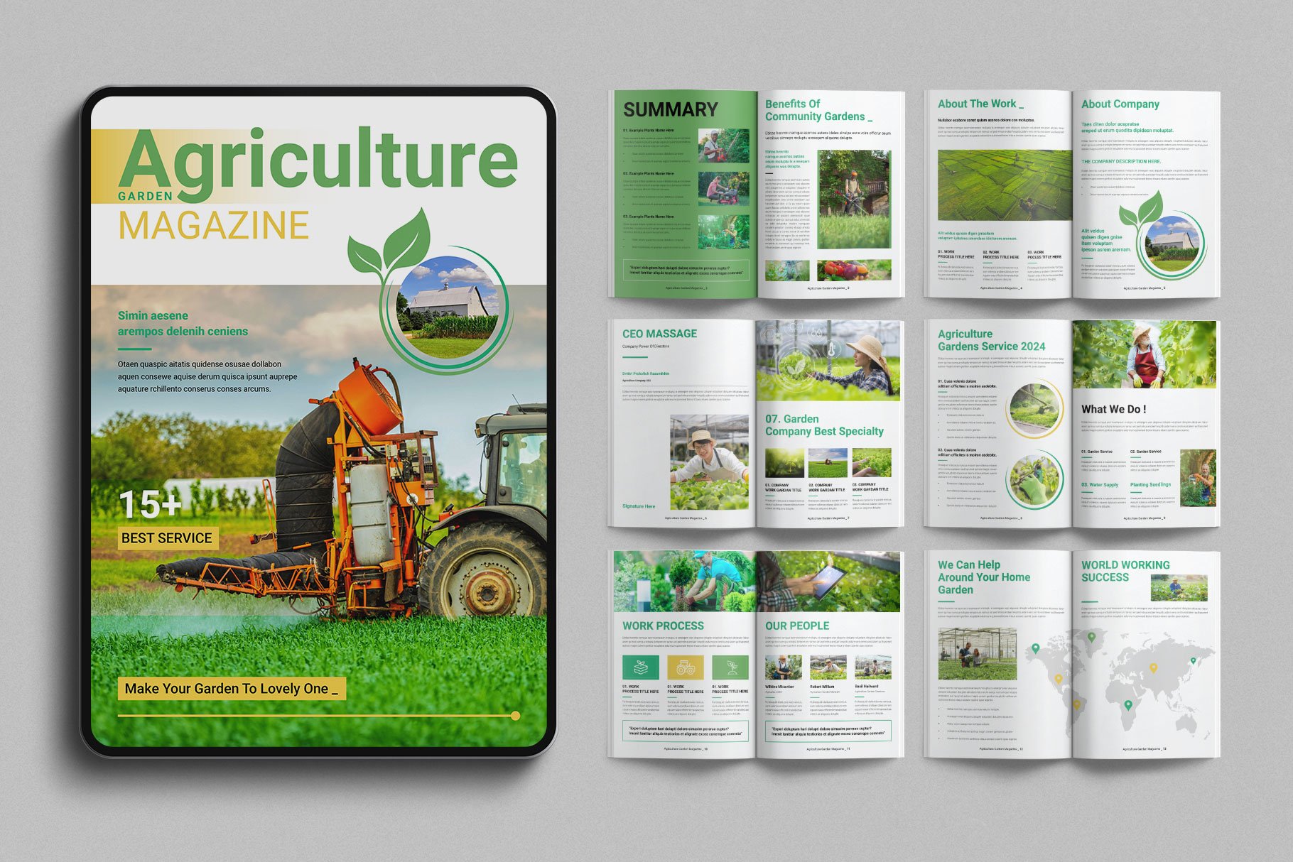 Digital Agriculture Garden Magazine Template - Design Cuts