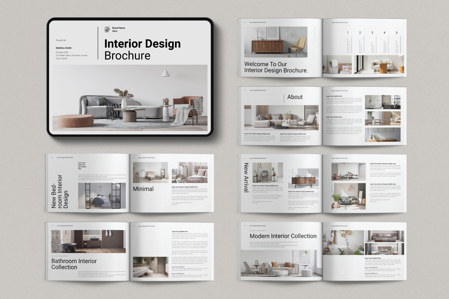 Digital Interior Design Brochure Layout Landscape - Design Cuts