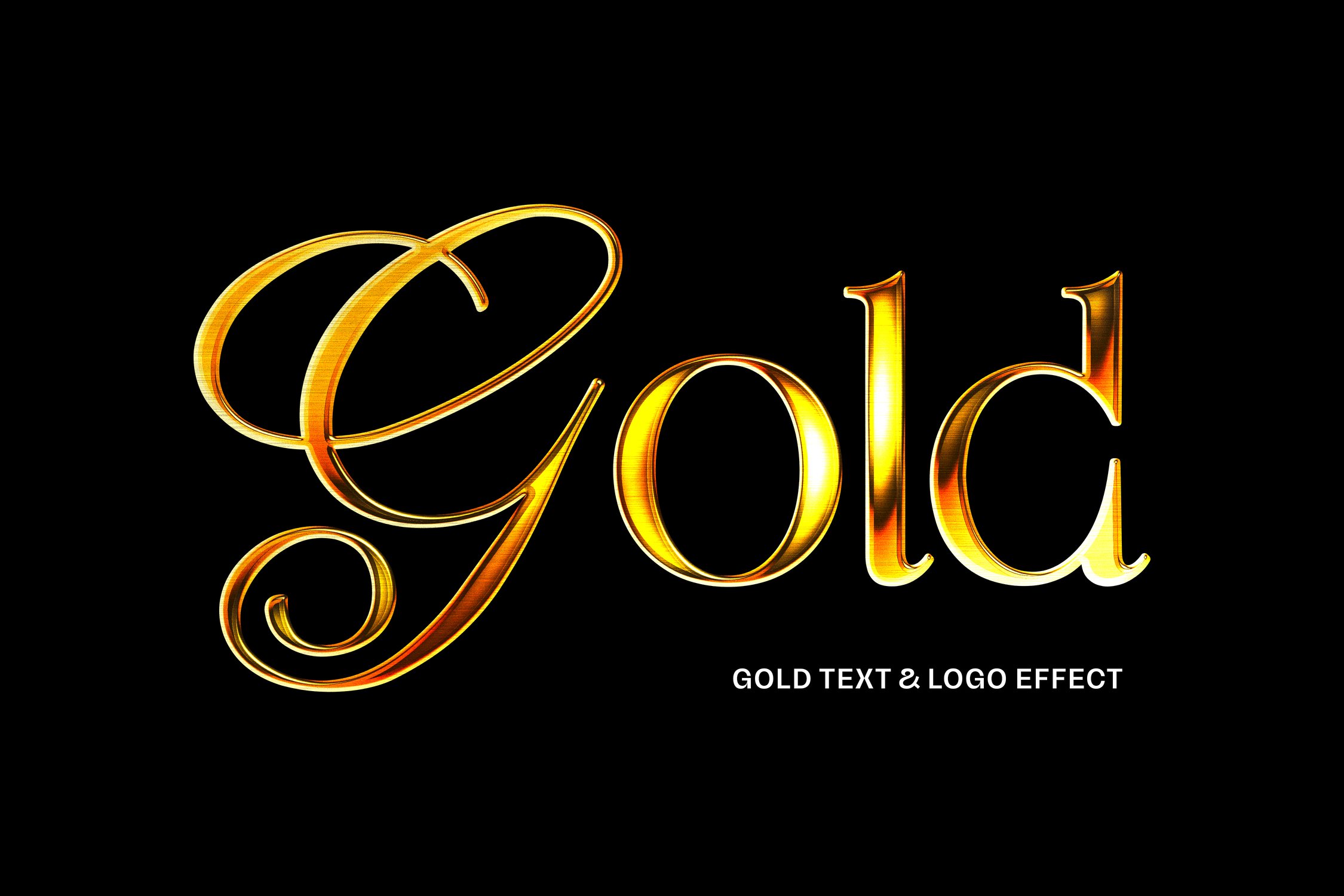 Gold Text & Logo Effect - Design Cuts