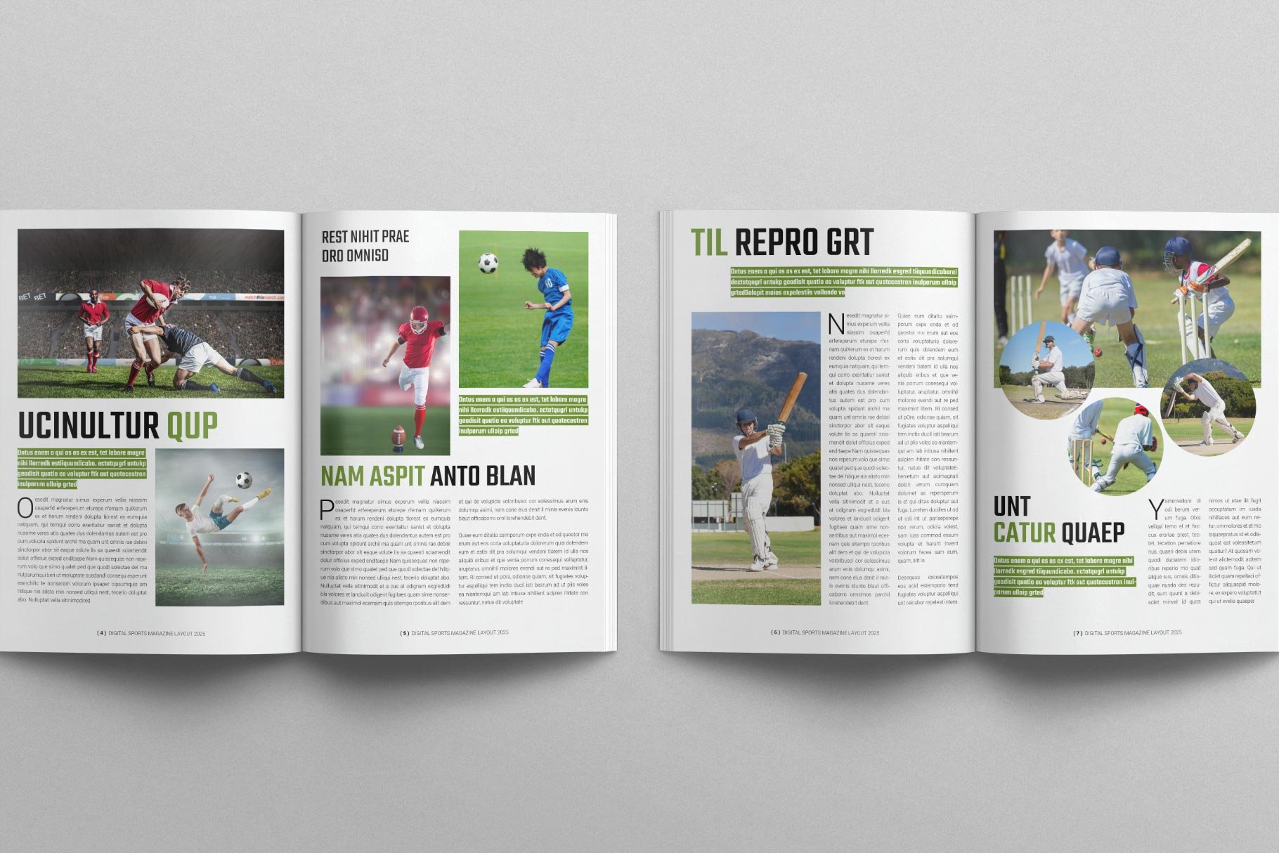 Sports Digital Magazine Layout Design Template - Design Cuts