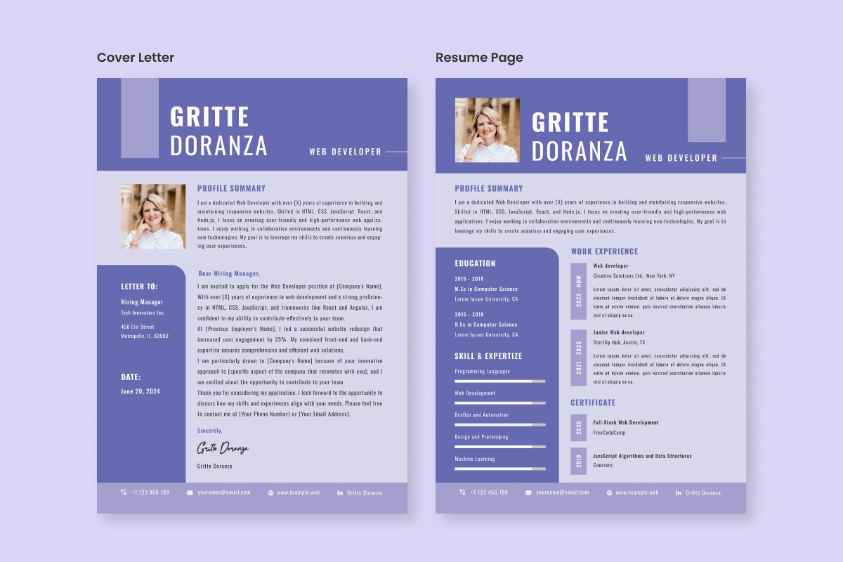 CV Resume Web Developer V6 - Design Cuts