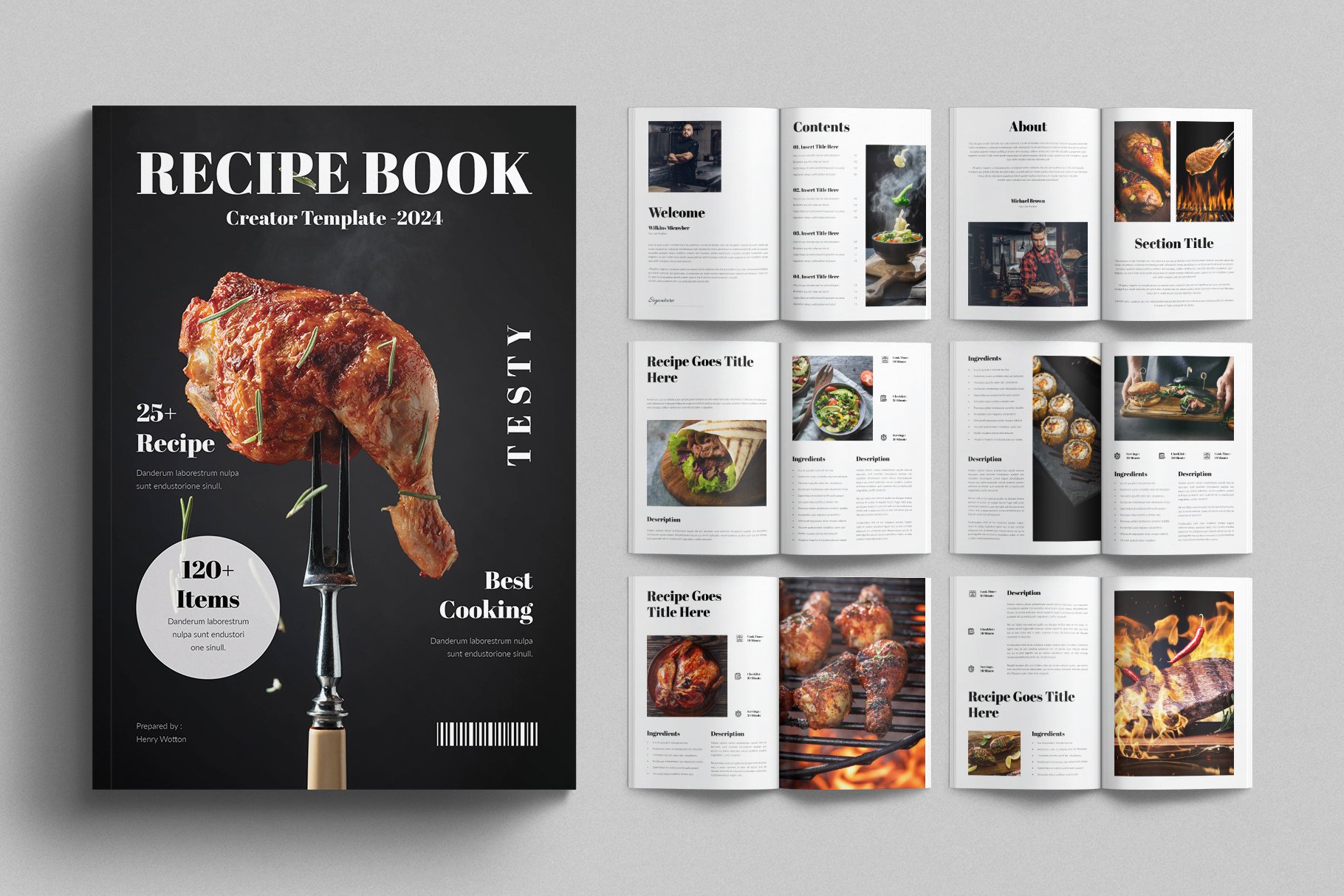 Cook Book Template Design Layout - Design Cuts