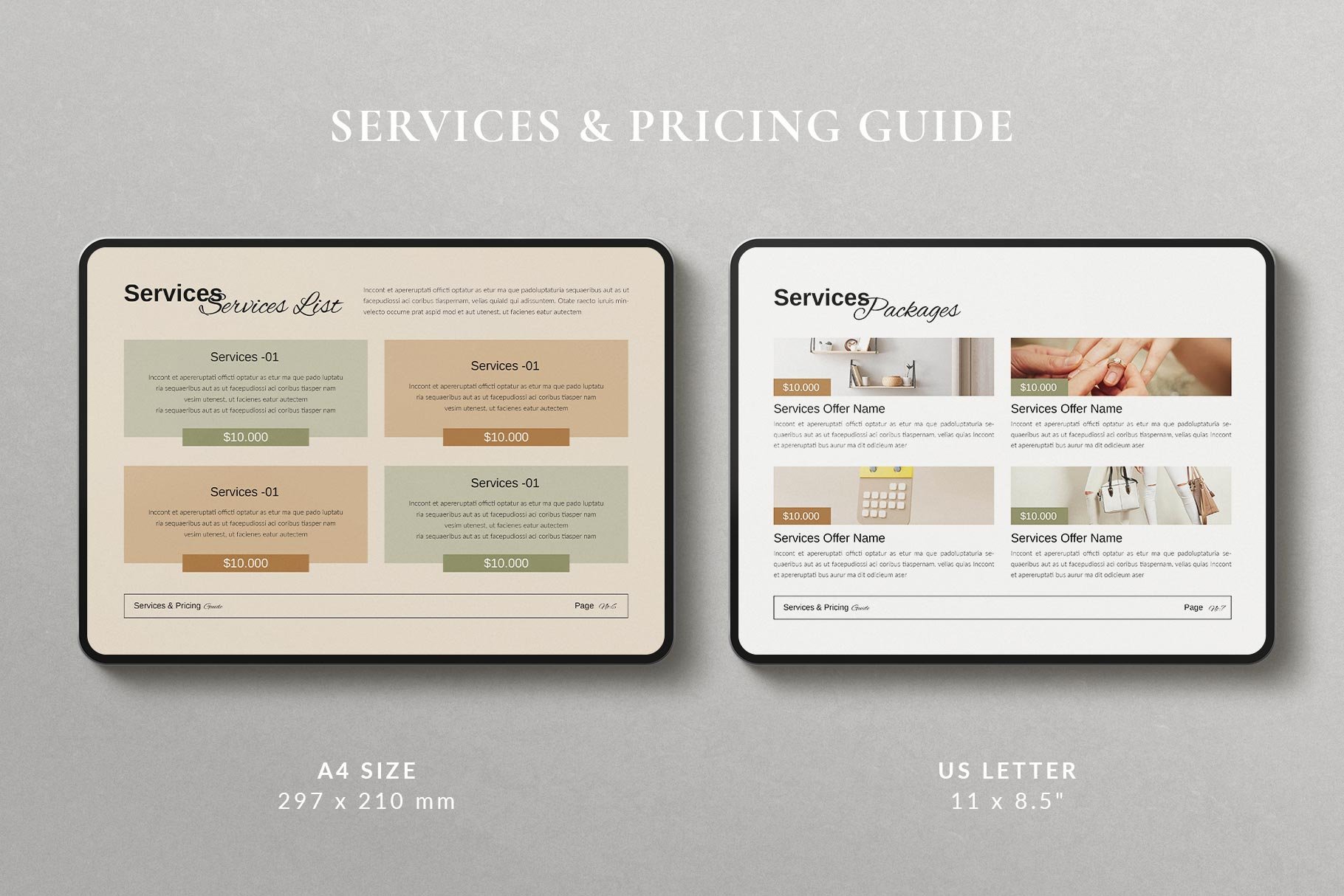 Services And Pricing Guide Template Landscape - Design Cuts