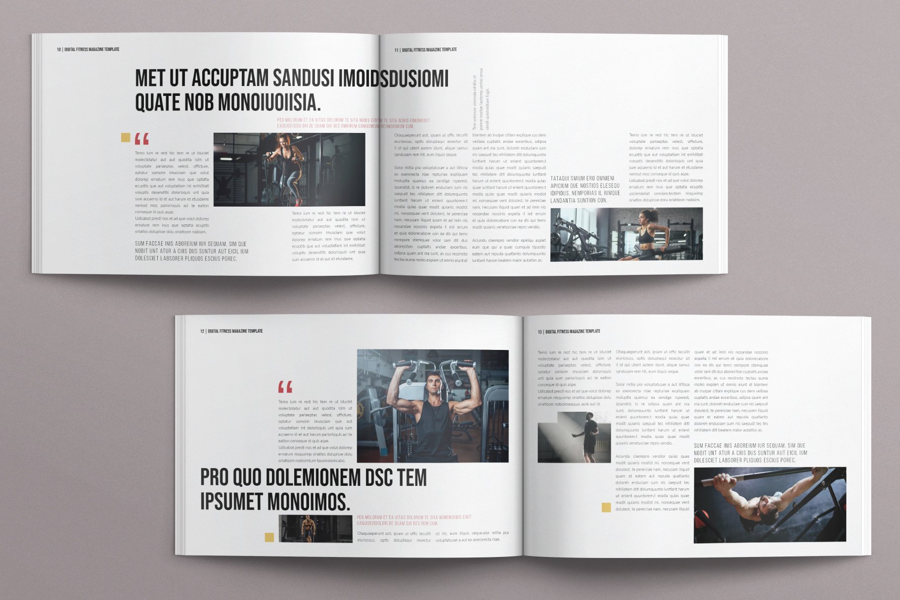 Digital Fitness Magazine Layout Design Landscape - Design Cuts