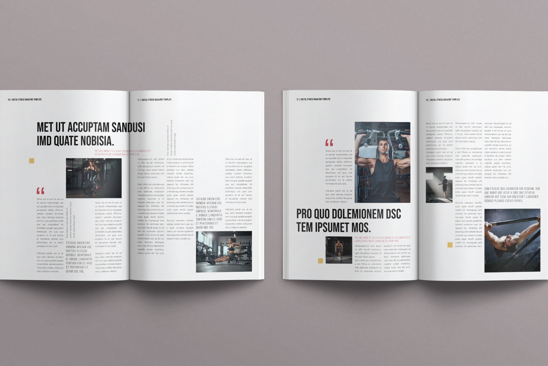 Digital Fitness Magazine Layout Design Template - Design Cuts