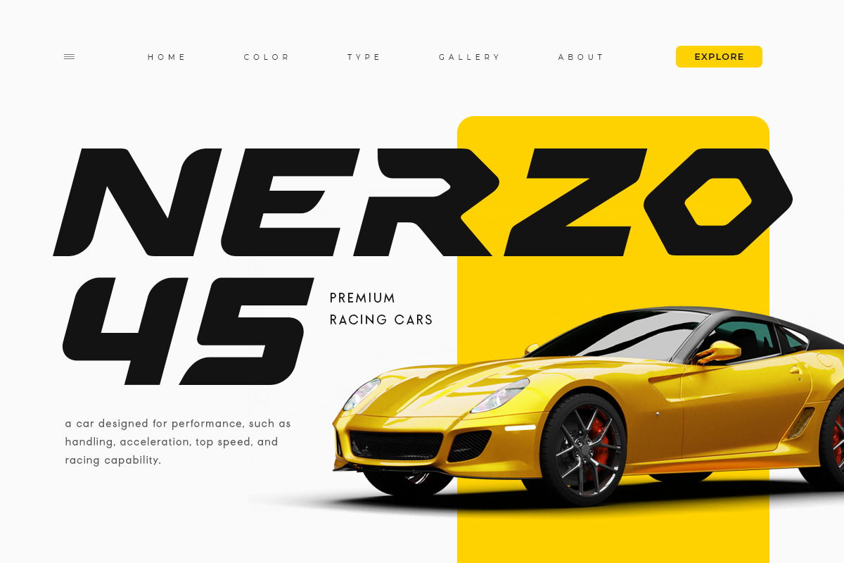 RACER - Racing Car Modern Font - Design Cuts